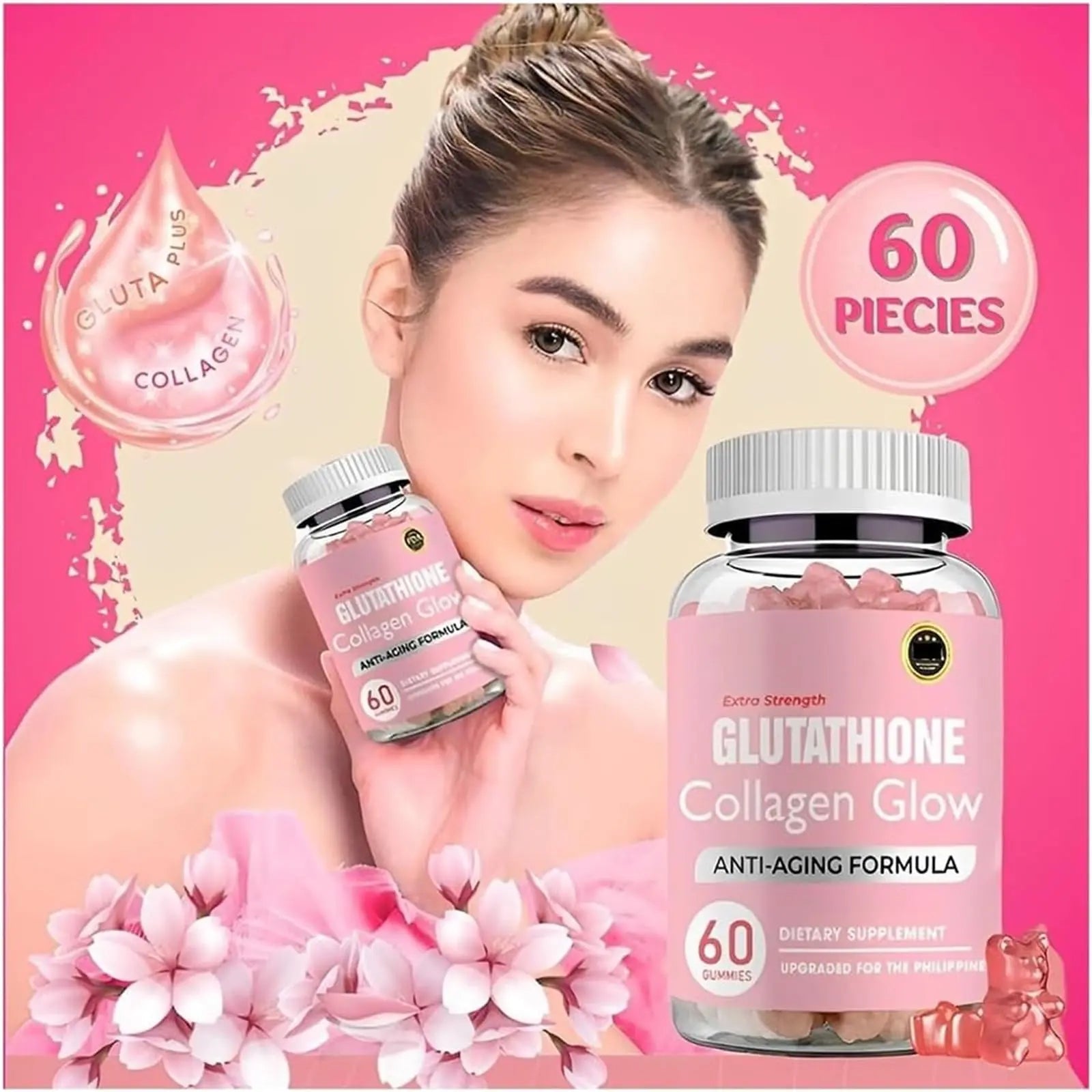 Caduola Glutathione Collagen Glow Gummies, Glutathione Collagen Glow Gummies for Dark Spot Caduola Au supplements