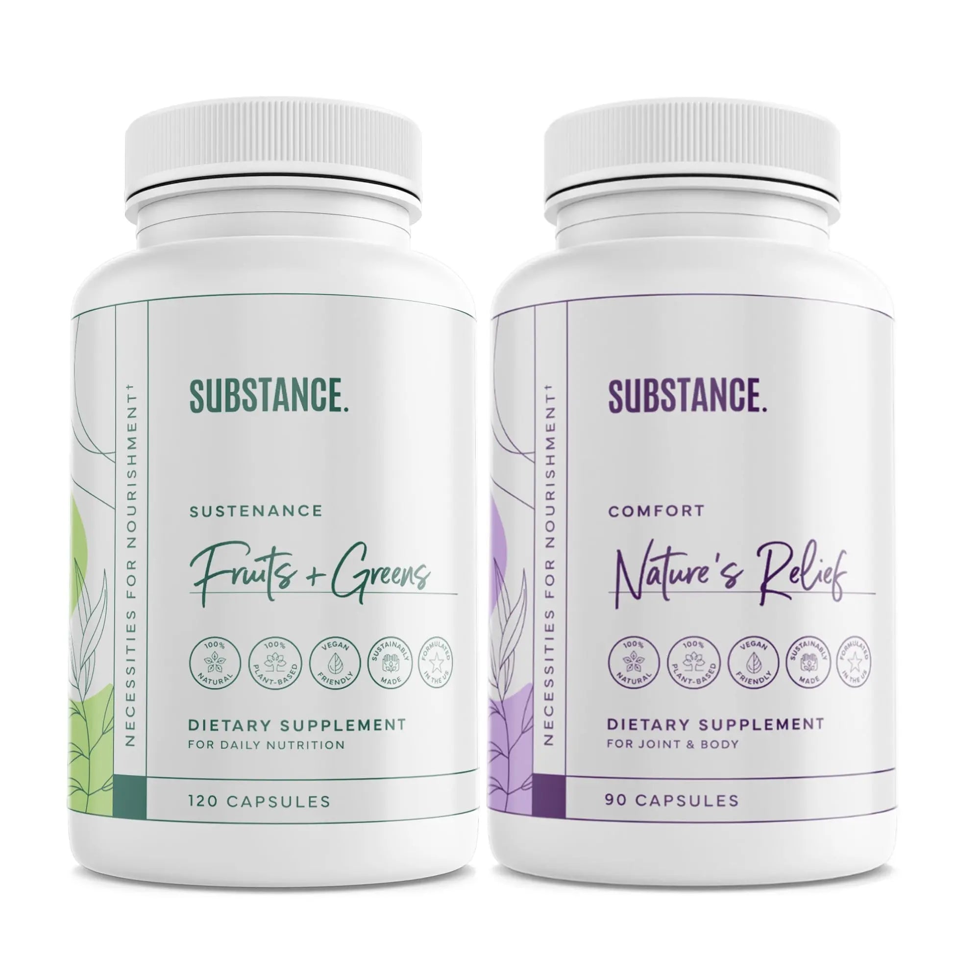 SUBSTANCE. - Ultimate Wellness Bundle | Daily Superfood Nutrition & Joint Support | Greens, Fruits & Veggies + Nature’s Relief | Boost Energy, Mental Clarity & Mobility | Vegan, Non-GMO (30 Servings) SUBSTANCE. Au supplements