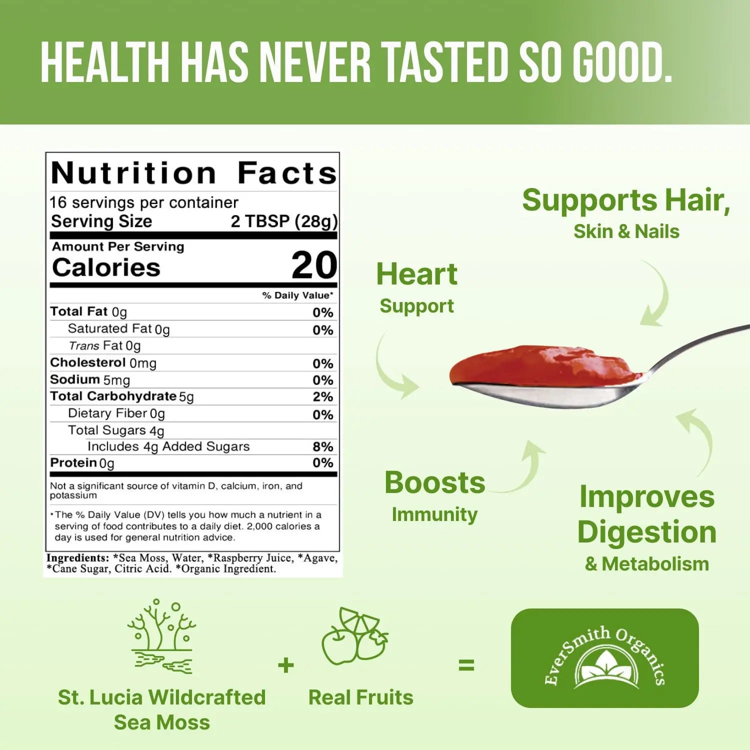 EverSmith Organics - Wildcrafted Irish Sea Moss Gel | Made in USA | Rich in Vitamins EverSmith Organics Au supplements