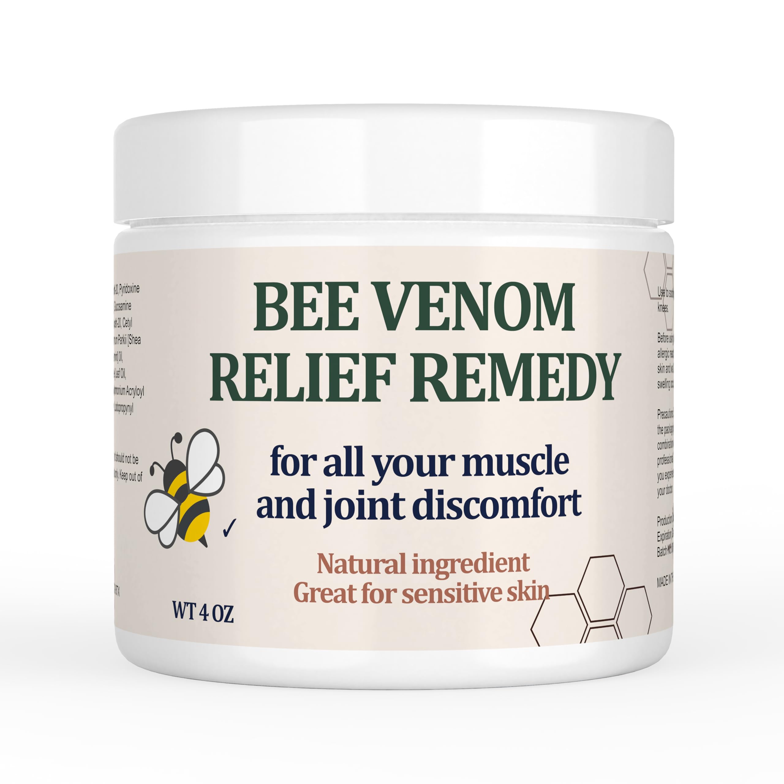 Natural Organic Bee Venom Muscle & Joint Cream, Extra Effective Muscle & Joint Care, for Neck, Hand, Feet, Knee, Muscles, Shoulder, Wrist, Elbow, Ankle, Foot Aches, Arnica, Vitamin B6 KOKOMAANE Au supplements