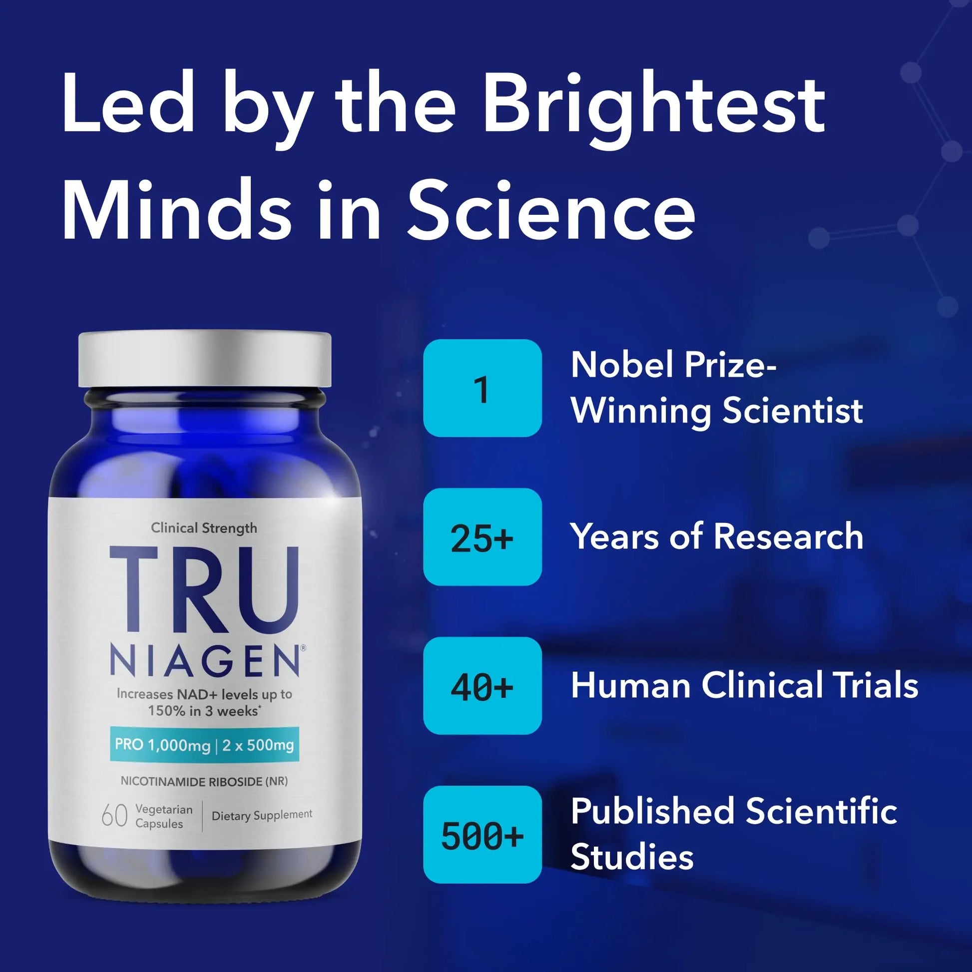 TRU NIAGEN PRO NAD Supplement for Brain Function, Anti Aging, Cell Regeneration | Patented Niagen | Supports Cellular Energy | Nicotinamide Riboside (NR) TRU NIAGEN Au supplements