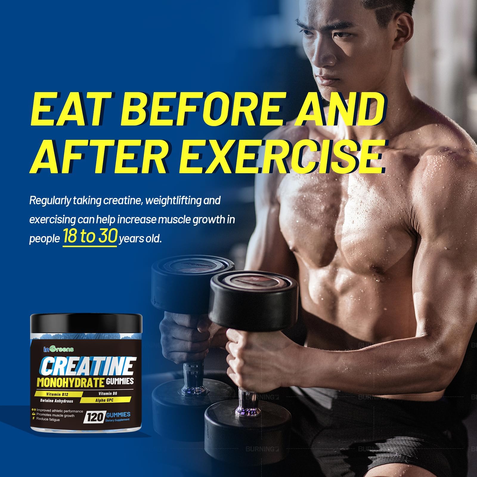 inGreens Creatine Monohydrate Gummies 6g for Men & Women 120 Count inGreens Au supplements