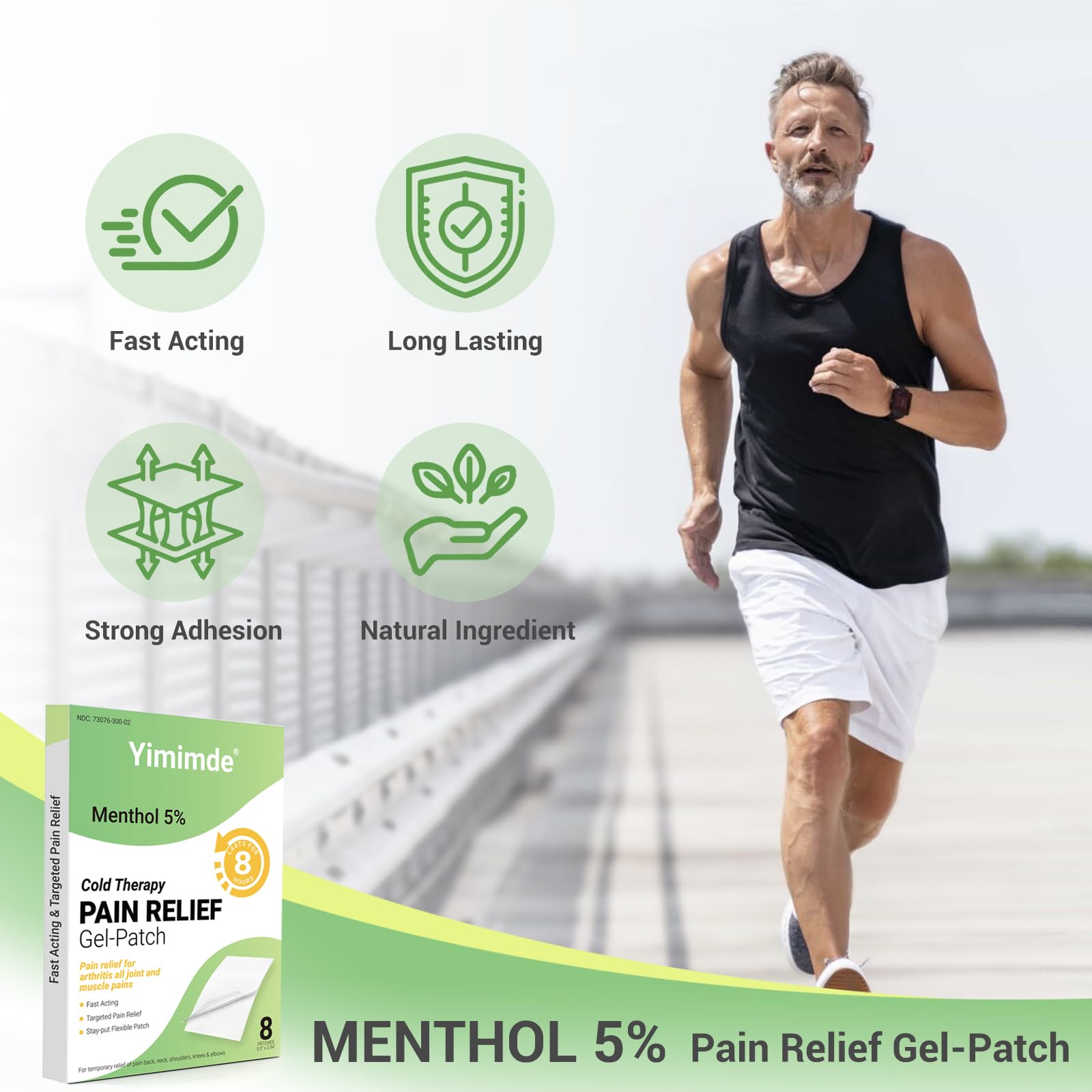 yimimde Menthol 5% Pain Relief Patches - 32 Count Maximum Strength Pain Relief Patches for Back Pain, Joint & Muscle Soreness - Fast Acting, Long-Lasting yimimde Au supplements