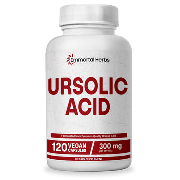 Immortal Herbs Pure Ursolic Acid Supplement 300mg, 120 Pills, Rosemary Leaf Extract Powder, Non-GMO and Gluten-Free Ursolic Acid Capsules for Women and Men Immortal Herbs Au supplements