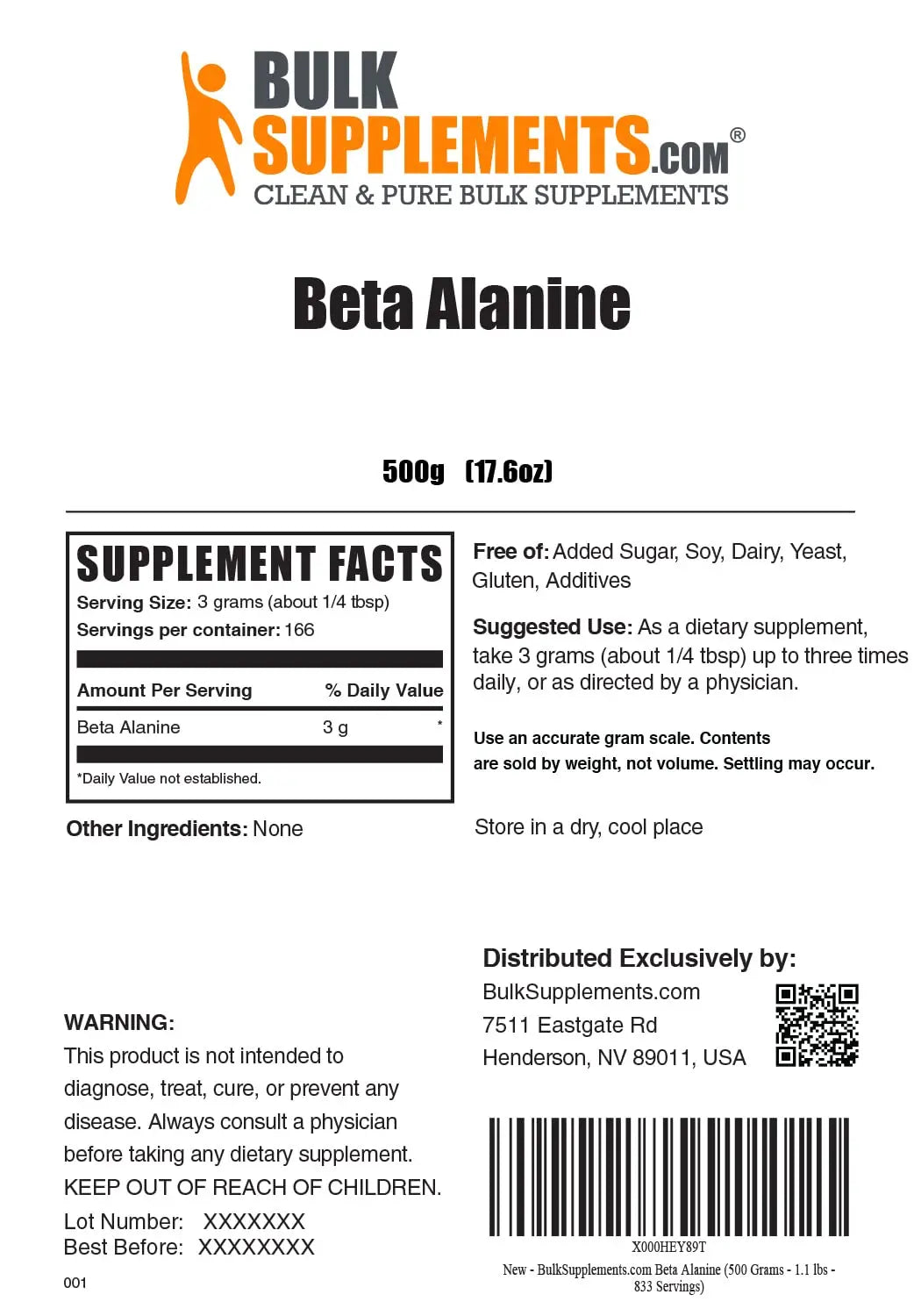 BULKSUPPLEMENTS.COM Beta Alanine Powder (500g), with L-Citrulline Malate 2:1 Powder BULKSUPPLEMENTS.COM Au supplements
