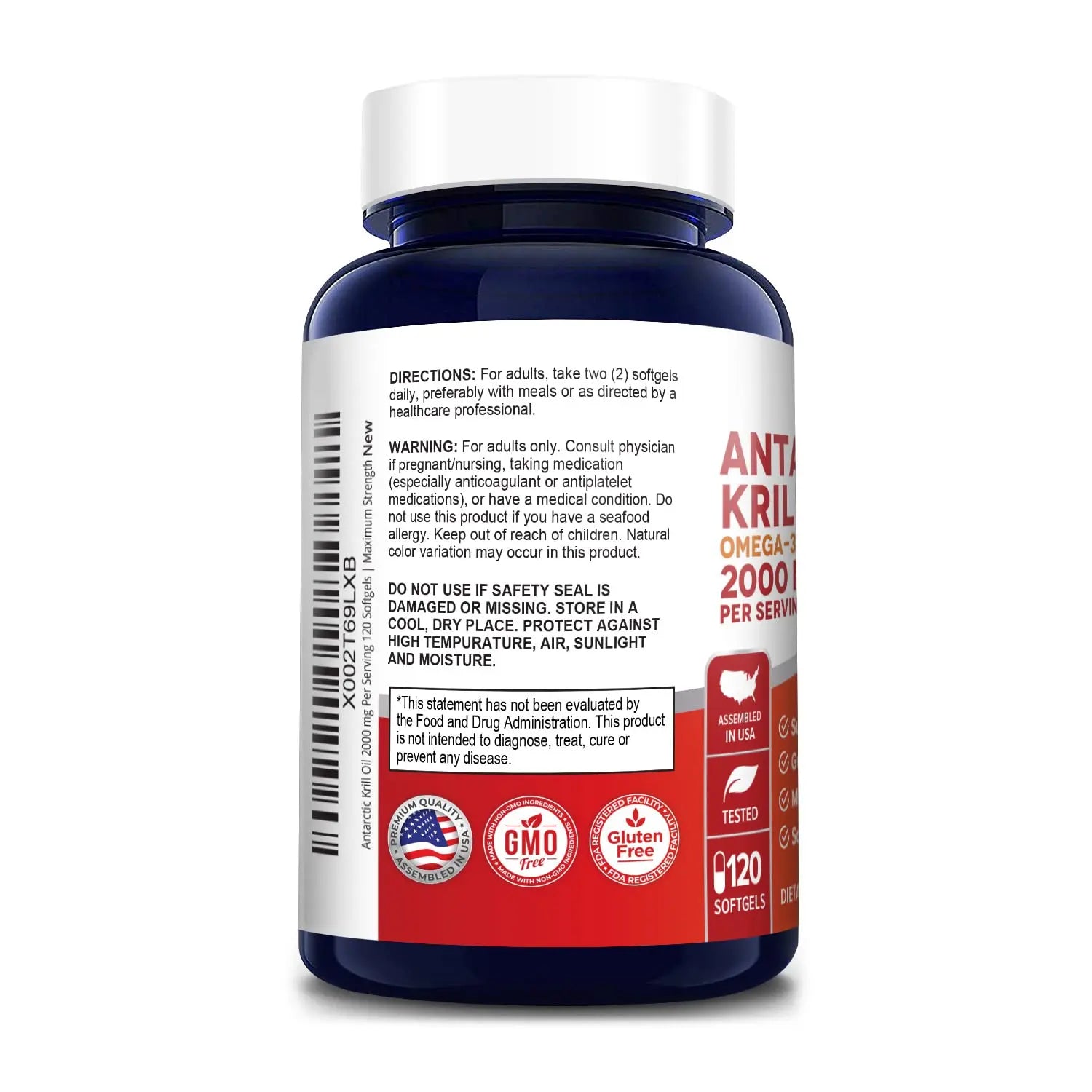 NusaPure Antarctic Krill Oil 2000 mg 120 Softgels, Omega-3 EPA 360mg, DHA 240mg NusaPure Au supplements