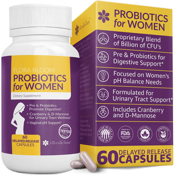 Complete Vaginal Probiotics for Women - w/Added Cranberry, D-mannose to Promote Intimate Rose Au supplements