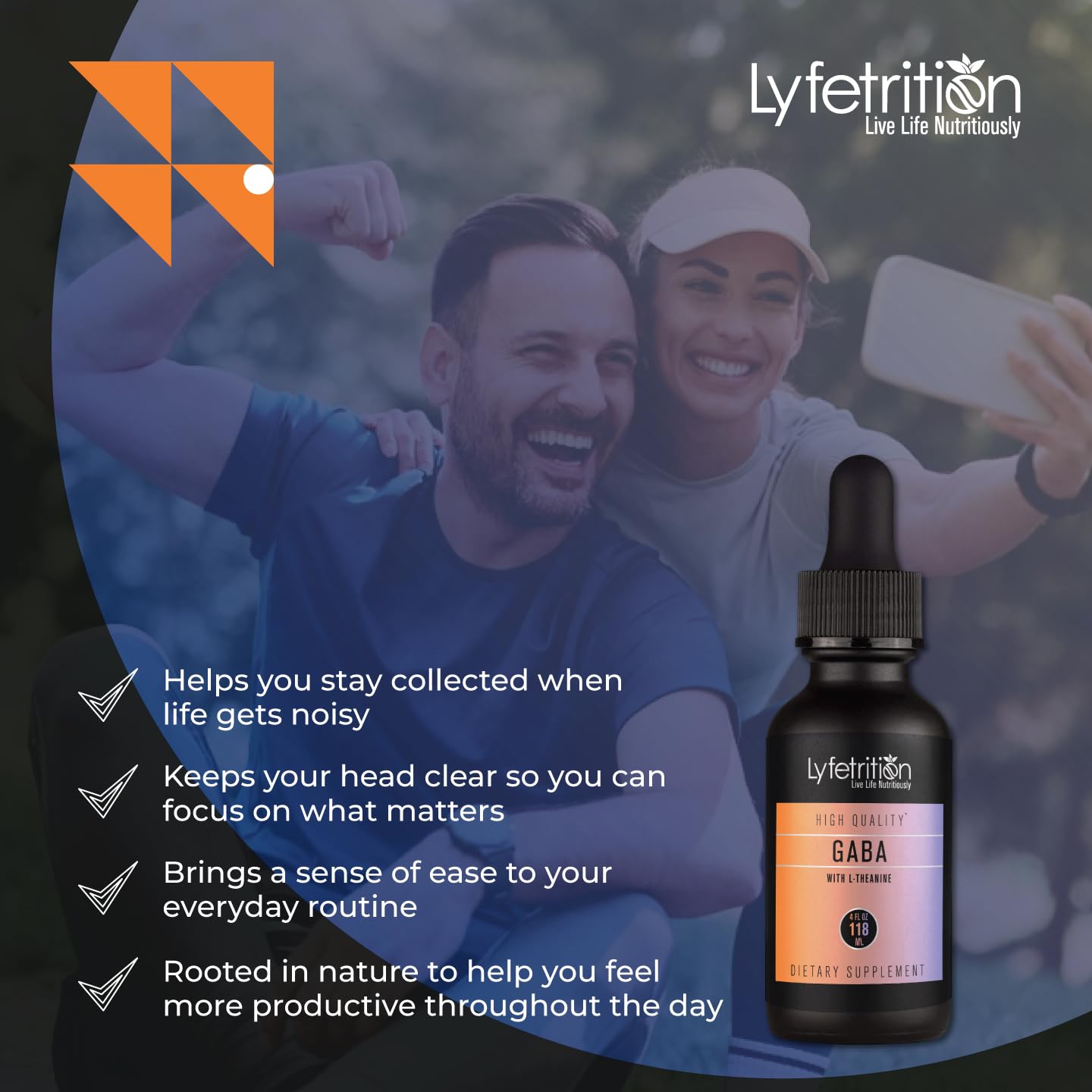 Lyfetrition GABA with L-Theanine, Ginkgo Biloba (Salisburia biloba) Extract, Organic Peruvian MACA Root (Lepidium meyenii) Extract, 118 ml, 4 FL Oz Liquid, 220 Servings, Made in USA, Quick Absorption Lyfetrition Au supplements