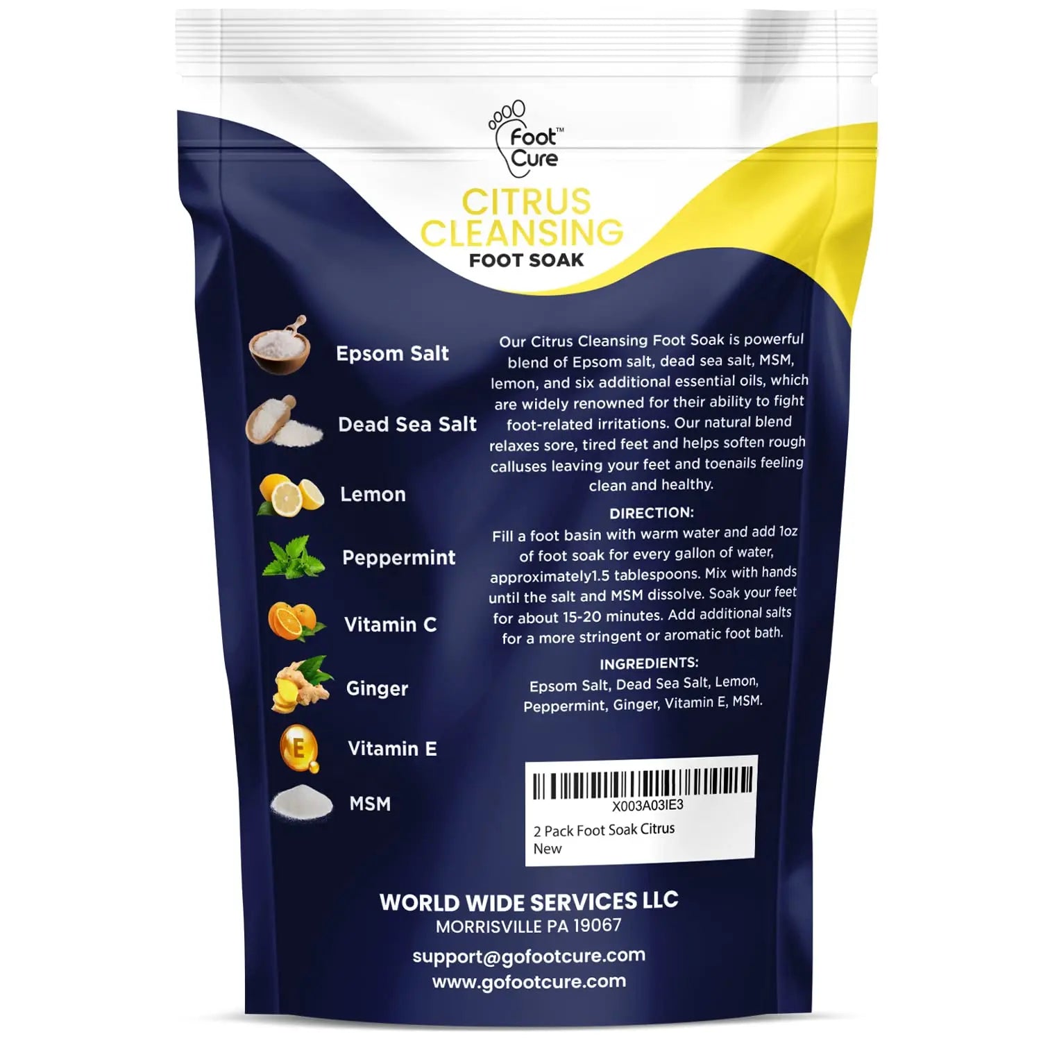 Citrus Detox Foot Soak With Epsom Salts - for Foot Callus, Immune Boost, Damaged Toenail FOOT CURE Au supplements