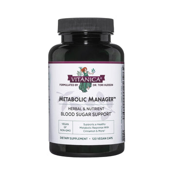 Vitanica Metabolic Manager - Herbal Supplement to Support Healthy Metabolic Response - Dietary Supplement with Vitamin D - Vegan Antioxidant Supplement - 120 Capsules Vitanica Au supplements