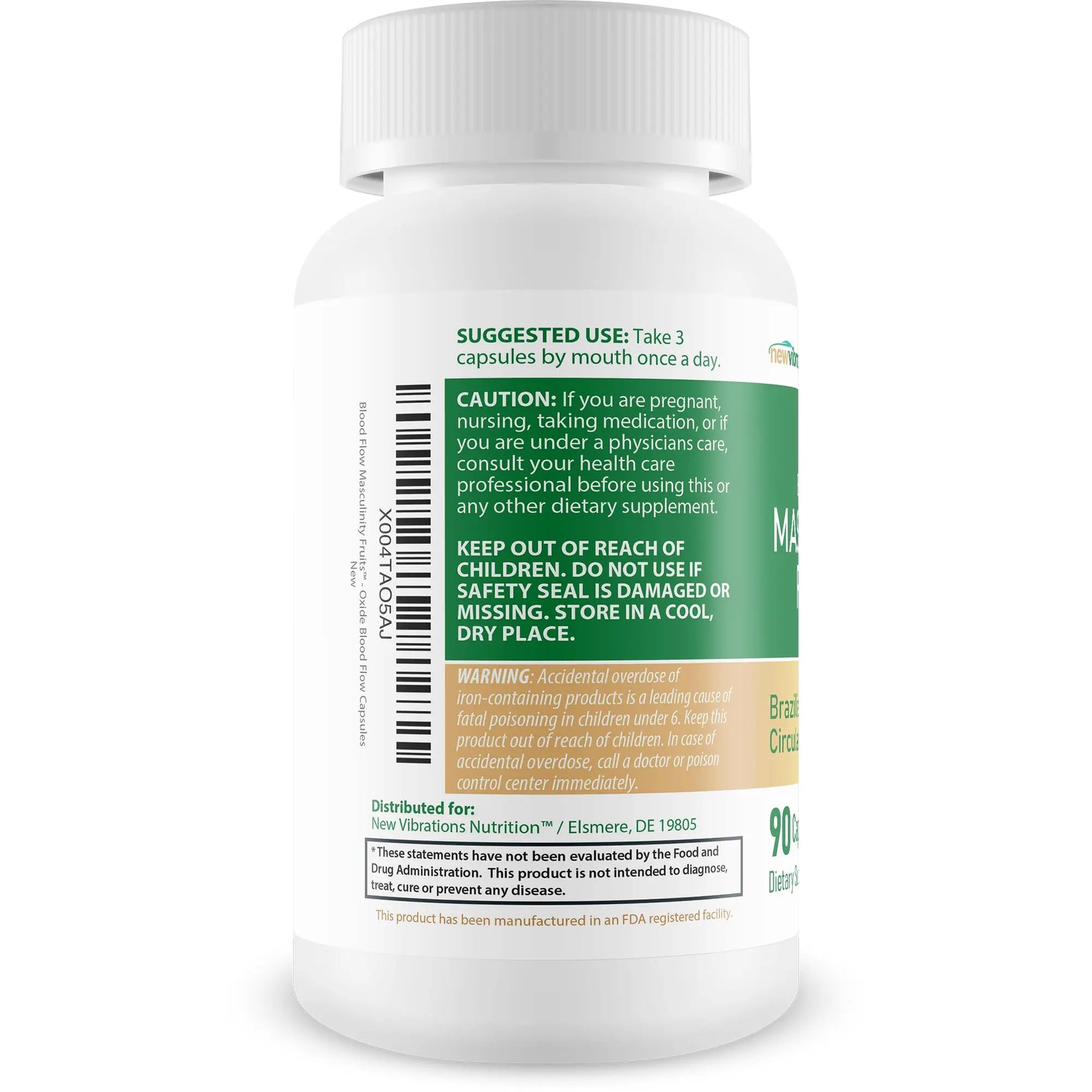 Masculinity Fruits for Bloodflow - Our Best Brazilian Blood Circulation Supplements for Men - Boost Blood Flow Circulation Supplement - Cayenne Pepper Pills Gingko Biloba Blood Flow Vitamins for Men New Vibrations Nutrition Au supplements