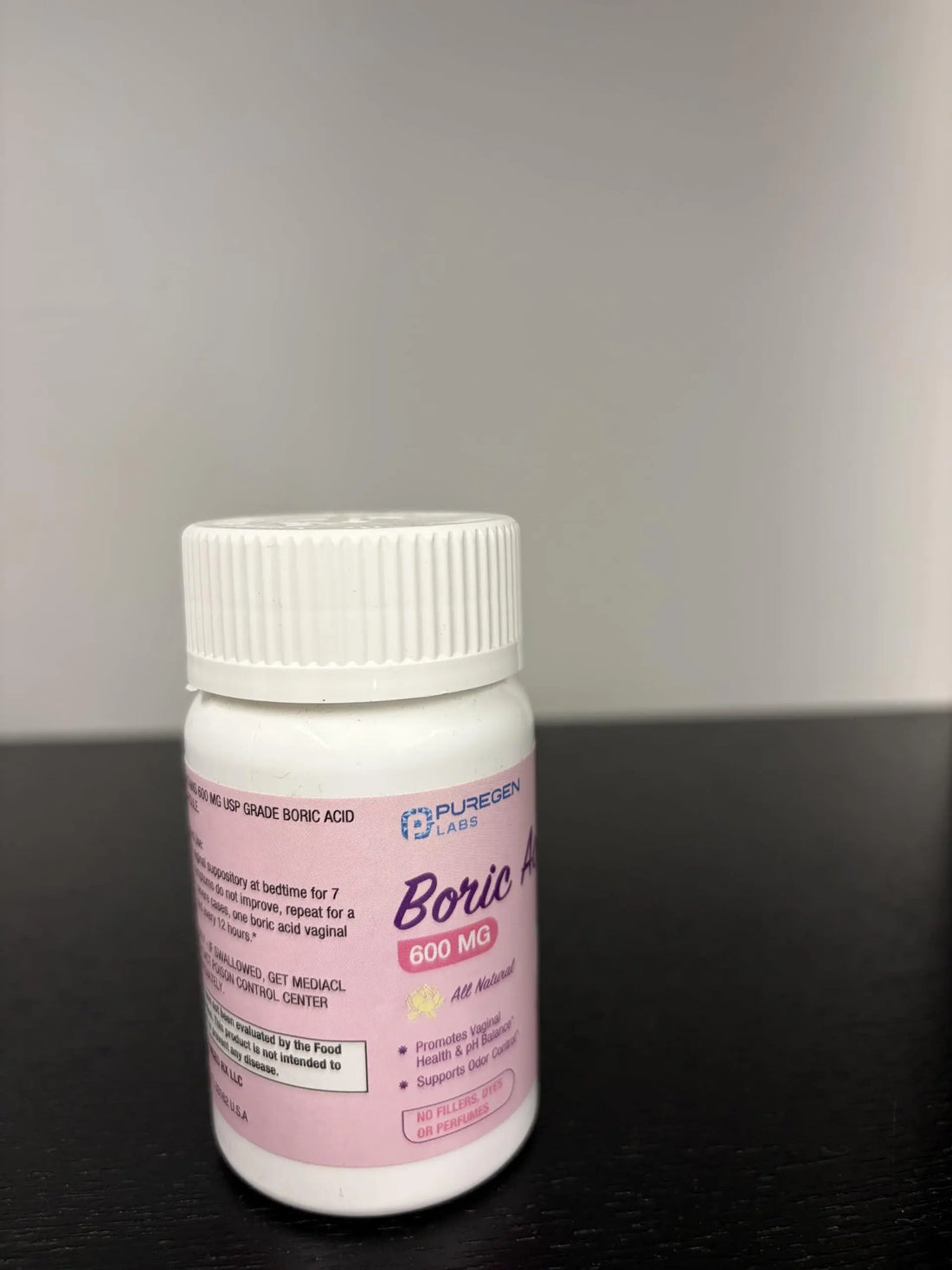 Puregen Labs Boric Acid 600 mg Vaginal Suppositories - 100% Pure | All Natural Without Dyes or Fillers | Made in USA - Supports Vaginal pH Balance and Odor Control (30 Count) P Puregen Labs Au supplements