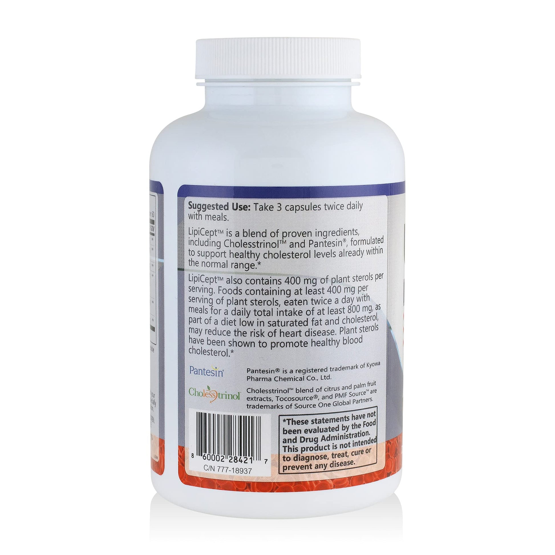 HCP Formulas - LipiCept - Natural Cholesterol Support Formula with Plant Sterols - Maintain Healthy Cholesterol Levels Already Within a Normal Range - Vegetarian - Dietary Supplement - 180 Caps HCP Formulas Au supplements