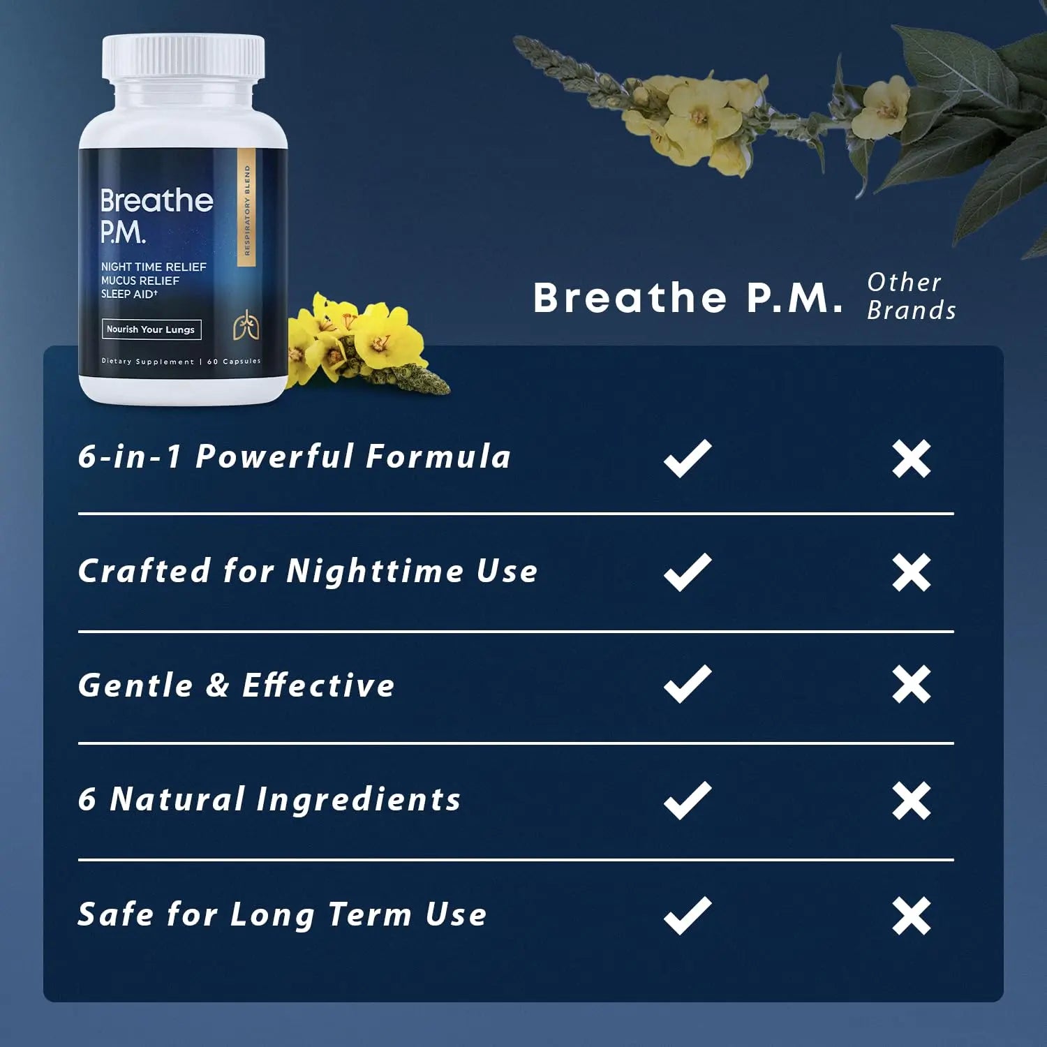 BREATHE & BREATHE PM Bundle - 60 Caps & 1 fl.oz. Mullein Drops for Lungs & Airways: Peppermint, Thyme, & Mullein Leaf Extract for Lungs Detox for Smokers - Clear Mucus & Breathe - GMO-Free & USA-Made Herbal Tea Therapy Au supplements