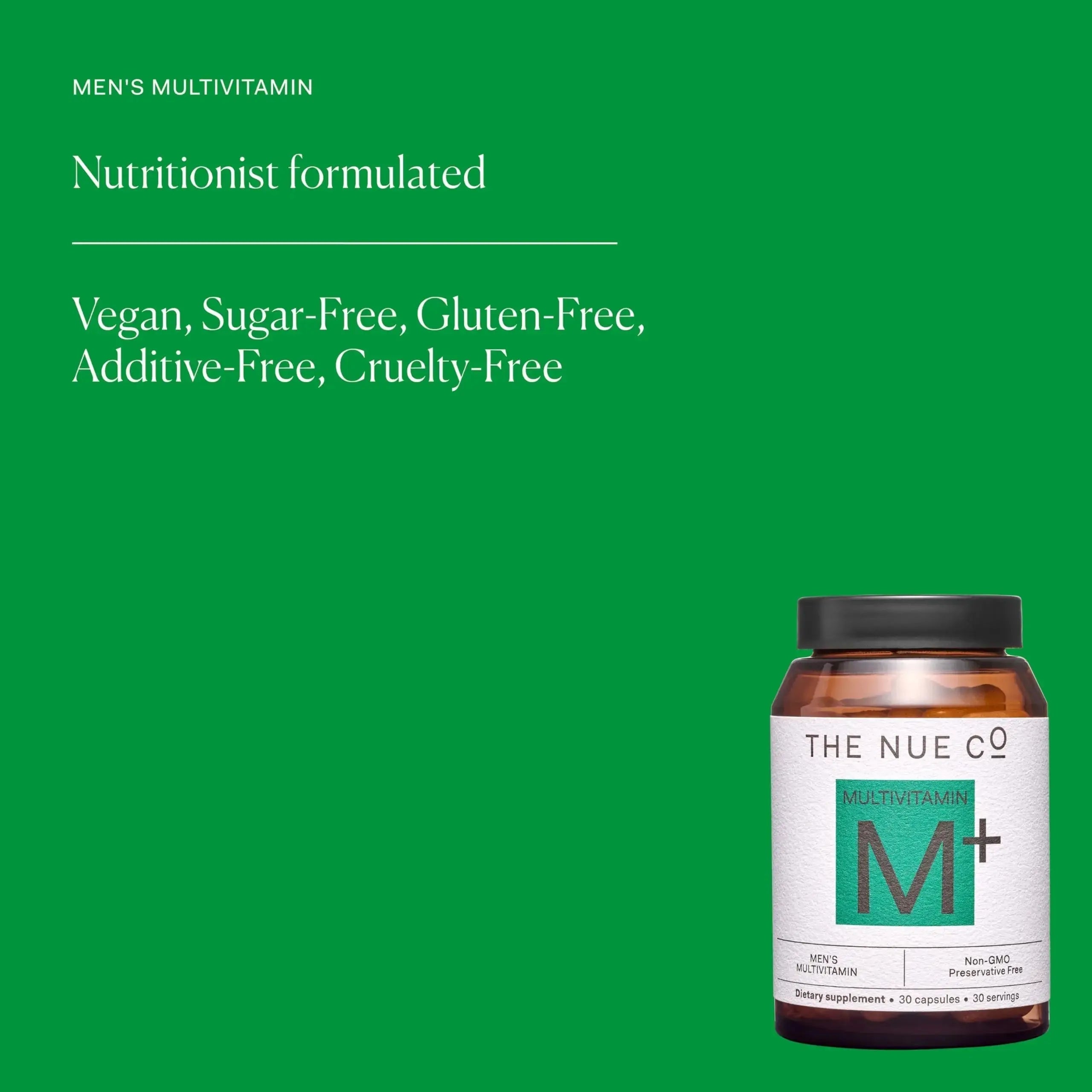 The Nue Co. Men's MULTIVITAMIN Supplement, Supports Energy, Immunity, Focus, Vegan, Gluten Free, 30 Capsules The Nue Co Au supplements