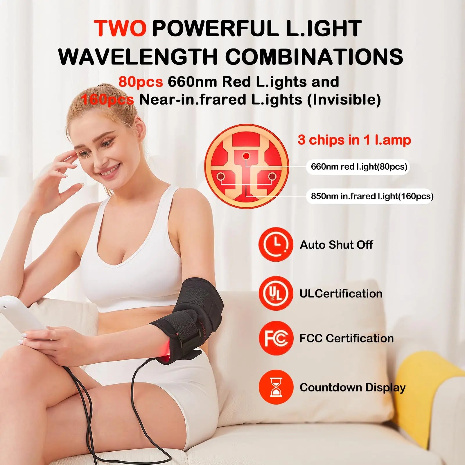 JOBYNA Red and I.nfrared L.ight T.herapy for Elbow Wrap, 850nm Near I.nfrared L.ight & 660nm JOBYNA Au supplements