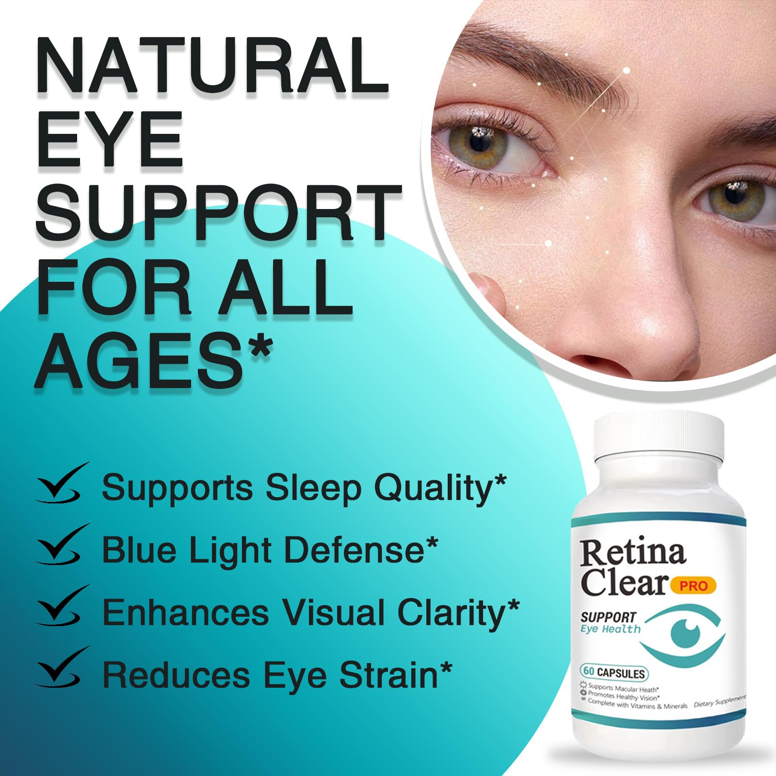 Vunexo Retina Clear Pro Eye Health Support Supplement, with Minerals and Vitamins, Lutein and Bilberry Extract Supports Visual Clarity, Eye Fatigue Relief & Focus（2PCS Vunexo Au supplements