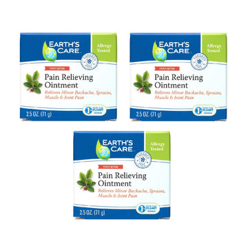 Earth's Care Pain Relieving Ointment - Triple Action Muscle and Joint Pain Relief Cream - Topical Analgesic 2.5 oz (3 Jars) Earth's Care Au supplements