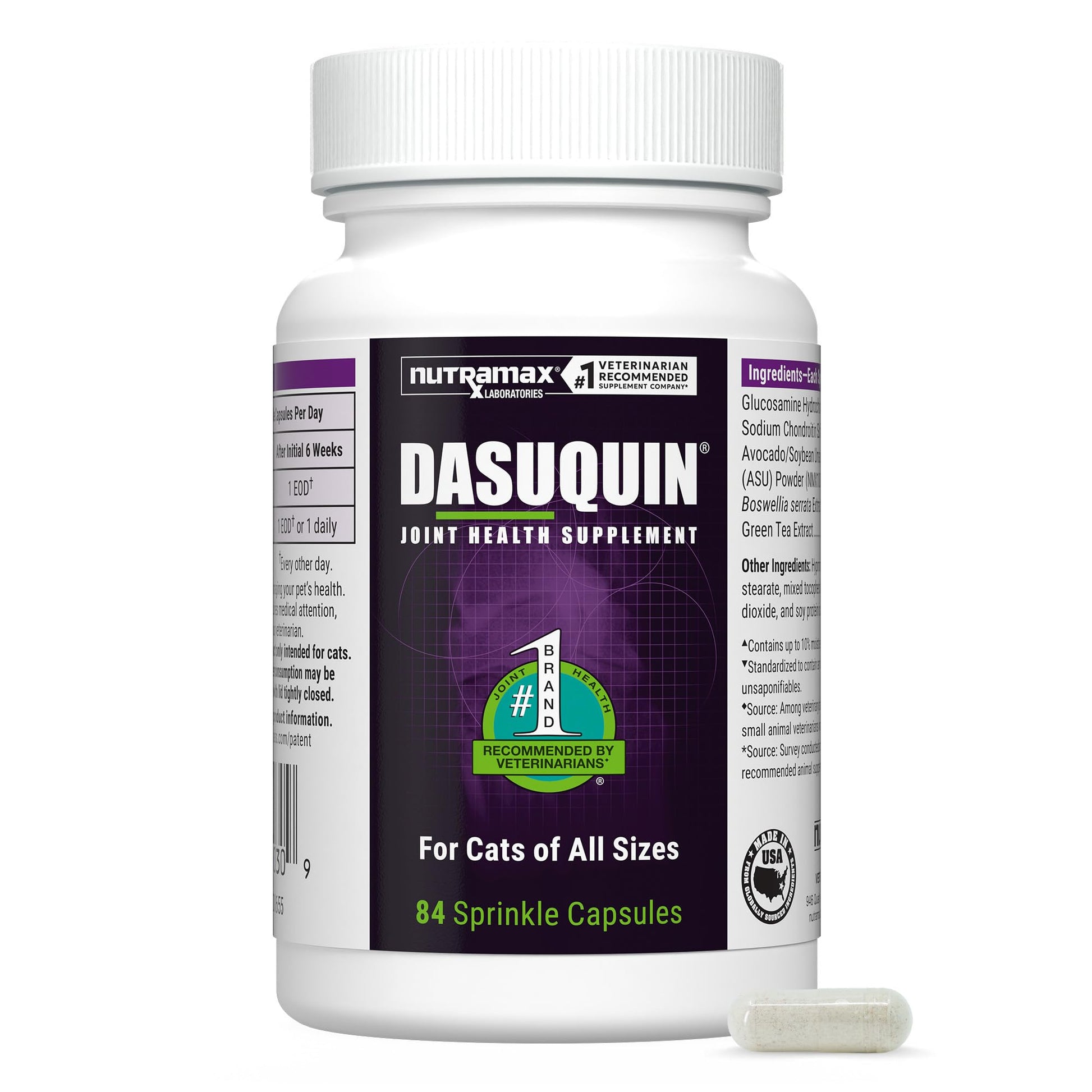 Nutramax Laboratories Dasuquin Joint Health Supplement for Cats - With Glucosamine, Chondroitin, ASU, Boswellia Serrata Extract, and Green Tea Extract, 84 Capsules Nutramax Laboratories Au supplements