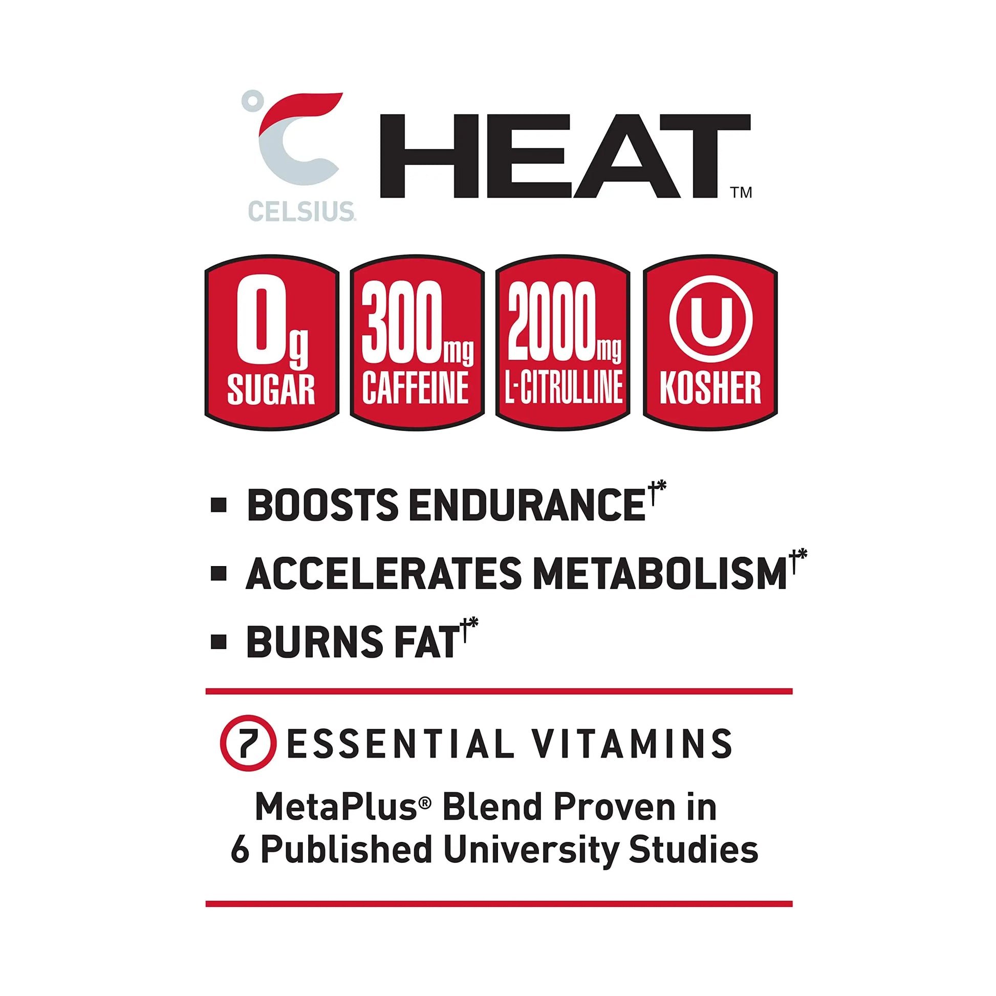 CELSIUS HEAT Inferno Punch Performance Energy Drink, Zero Sugar, 16oz. Can (Pack of 12) CELSIUS Au supplements
