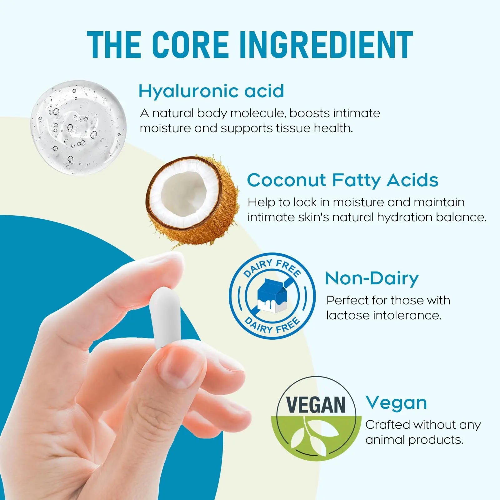 Peralpow Hyaluronic Acid Vaginal Suppositories 10 mg for Women | Vaginal Moisturizer for Dryness, Itching & Irritation | Menopause & Intimate Care with Coconut Fatty Acids | Estrogen Free, 12 Count Peralpow Au supplements