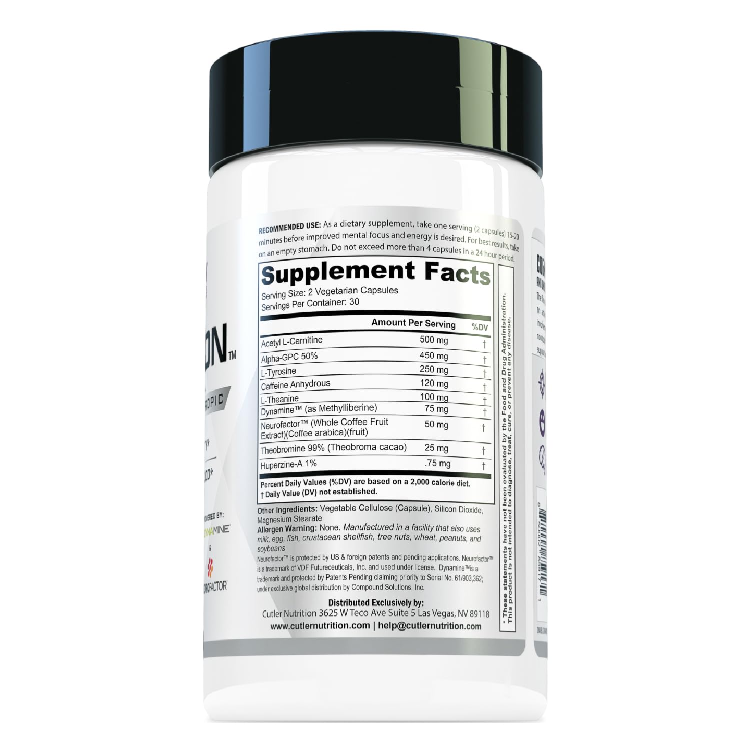 COGNITION High Potency Brain Nootropic Focus Supplement: Best Nootropic and Energy Pills for Mental Clarity, Memory, Studying, Gaming, and Work | Alpha GPC, Dynamine, Caffeine, L Theanine , 60 Count Cutler Nutrition Au supplements