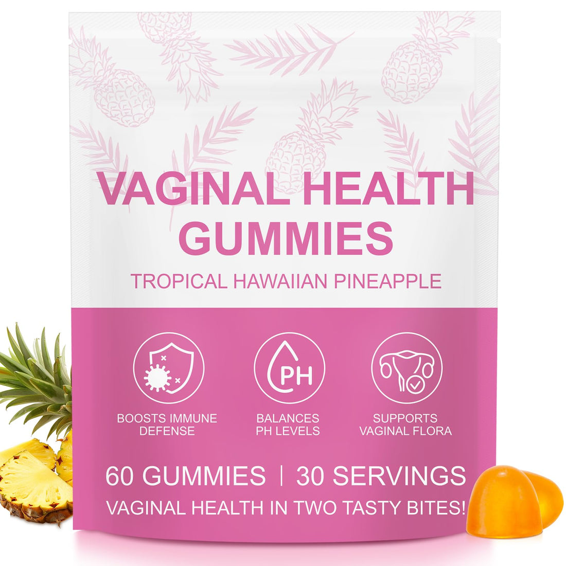 Vital Source Feminine Gummies - Feminine Balance Gummies for Women ph Natrual Famale Balance Cummie - Collagen Gummie - Pineapple PH Balance Gummie for Women Support Women’s Health - 60PCS Tooffi Au supplements