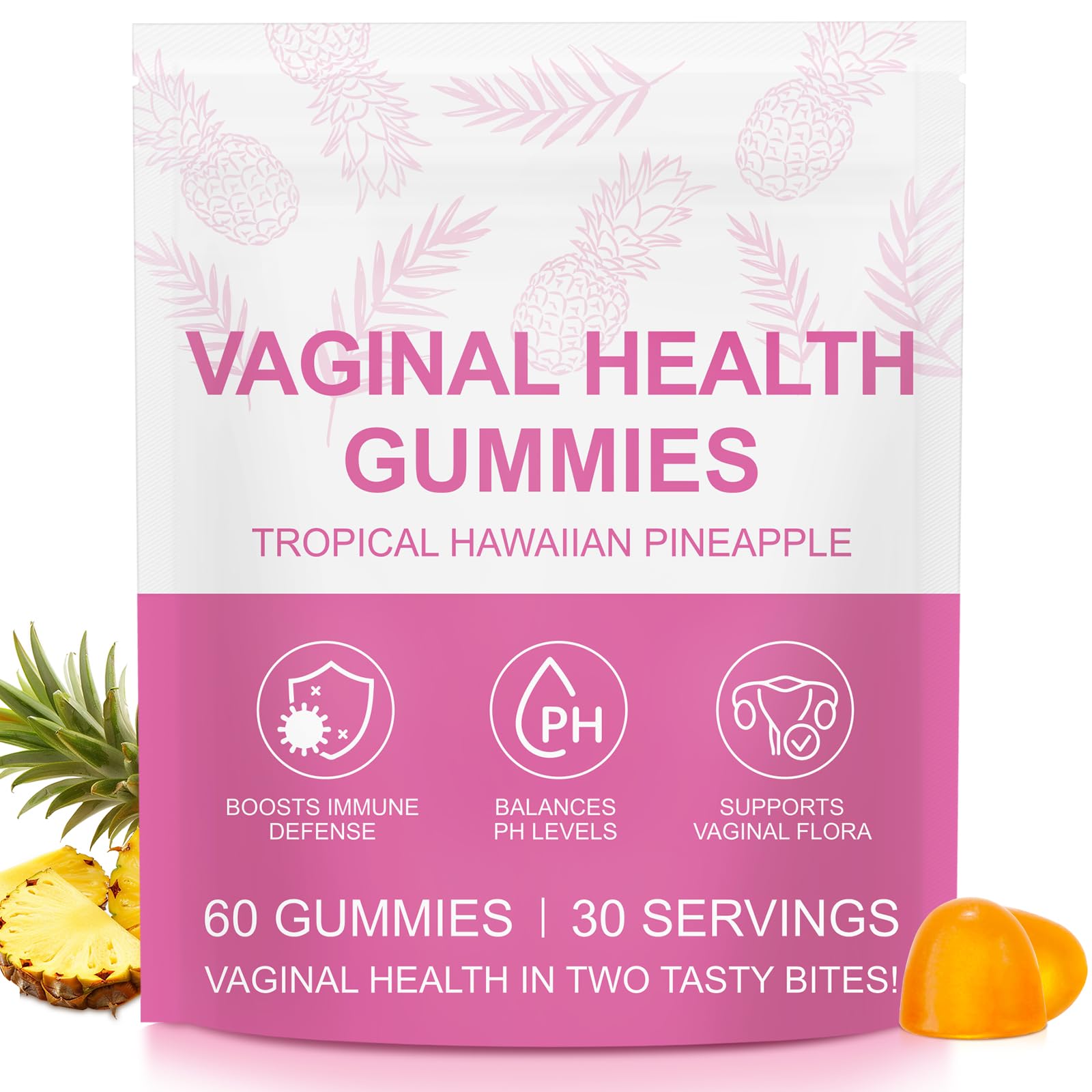 Vital Source Feminine Gummies - Feminine Balance Gummies for Women ph Natrual Famale Balance Cummie - Collagen Gummie - Pineapple PH Balance Gummie for Women Support Women’s Health - 60PCS Tooffi Au supplements