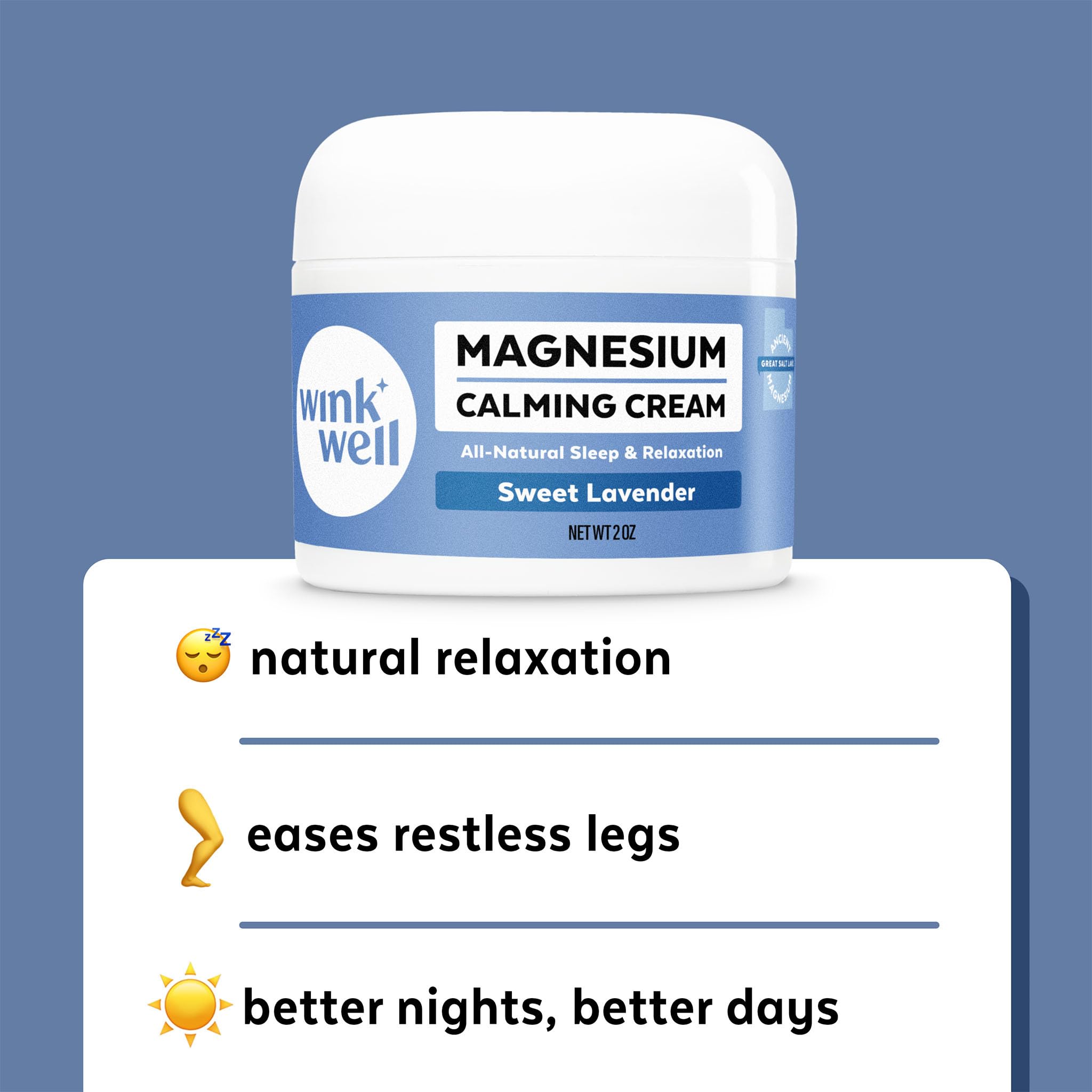 Wink Well Magnesium Calming Muscle and Joint Cream for Nighttime Relaxation Wink Naturals Au supplements