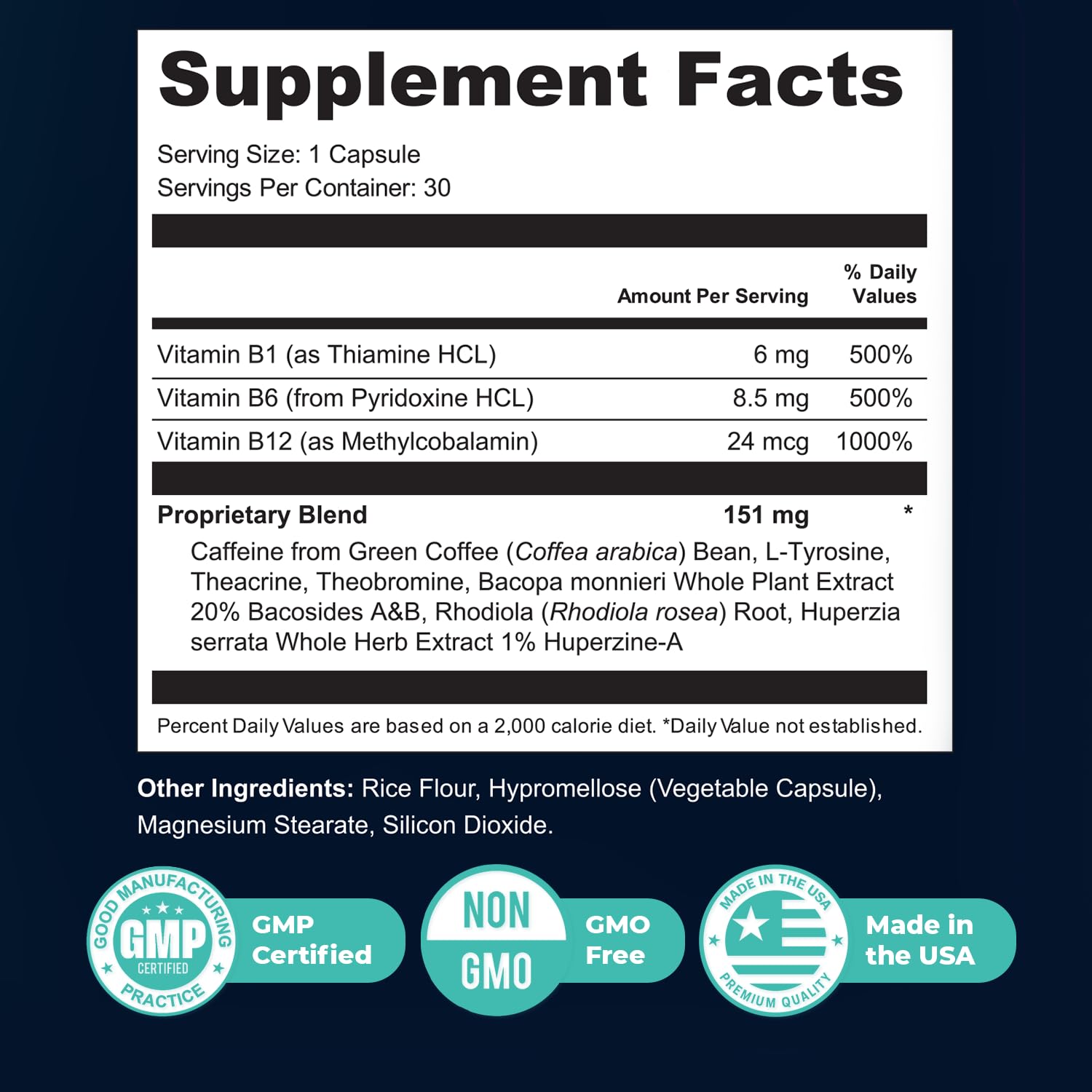 Nature’s NutriWave MemoMatrix – Daily Vitamin B1, B6, B12& Botanical Supplement with Bacopa, Rhodiola, Huperzia, L-Tyrosine & B-Vitamin Blend – Non-GMO Formula – 30 Capsules, 1 Month Supply Nature’s NutriWave Au supplements