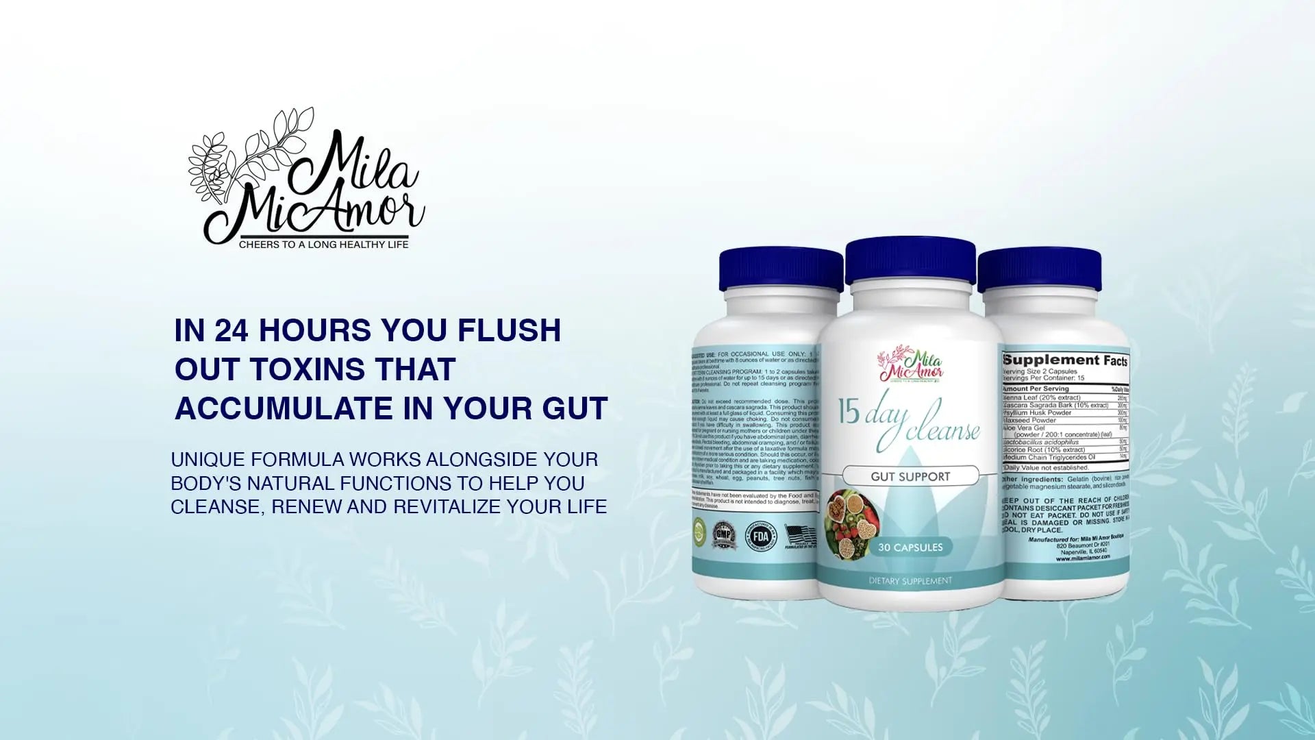 Milamiamor 15 Day Cleanse - Gut and Colon Support | Advanced Gut Cleanse Detox Milamiamor Au supplements