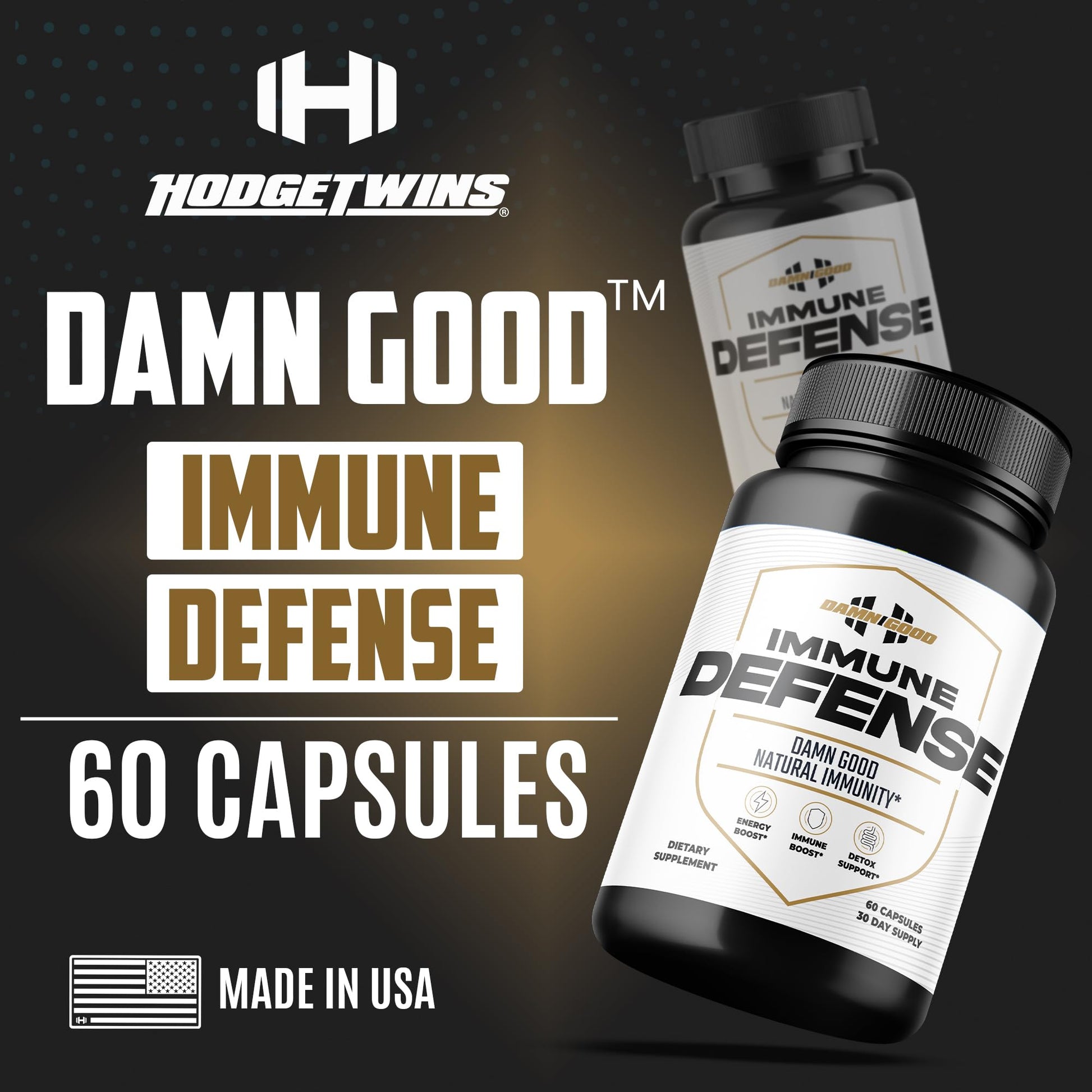 DAMN GOOD The Hodge Twins Immune Defense Supplement (60 Capsules) – Sea Moss Blend Capsules for Everyday Balance, Digestive Support, and Whole-Body Wellness with Vitamins, Minerals, and Botanicals DAMN GOOD Au supplements