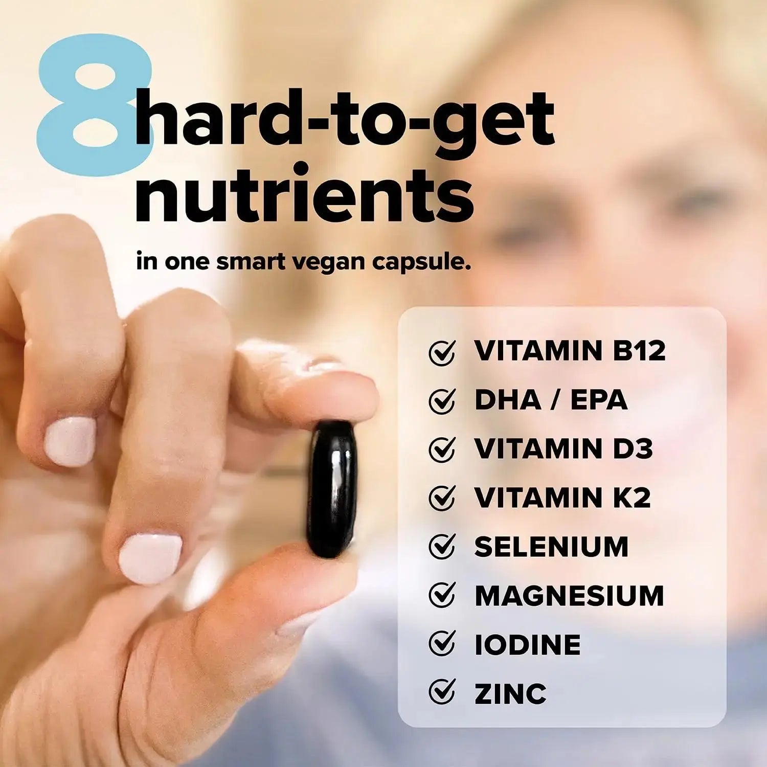 Complement Essential Vegan Multivitamin for Men & Women (30 Servings, 90 Capsules) with Omega-3 DHA & EPA, B12, Vitamin D3 & K2, Zinc, Selenium Complement Au supplements
