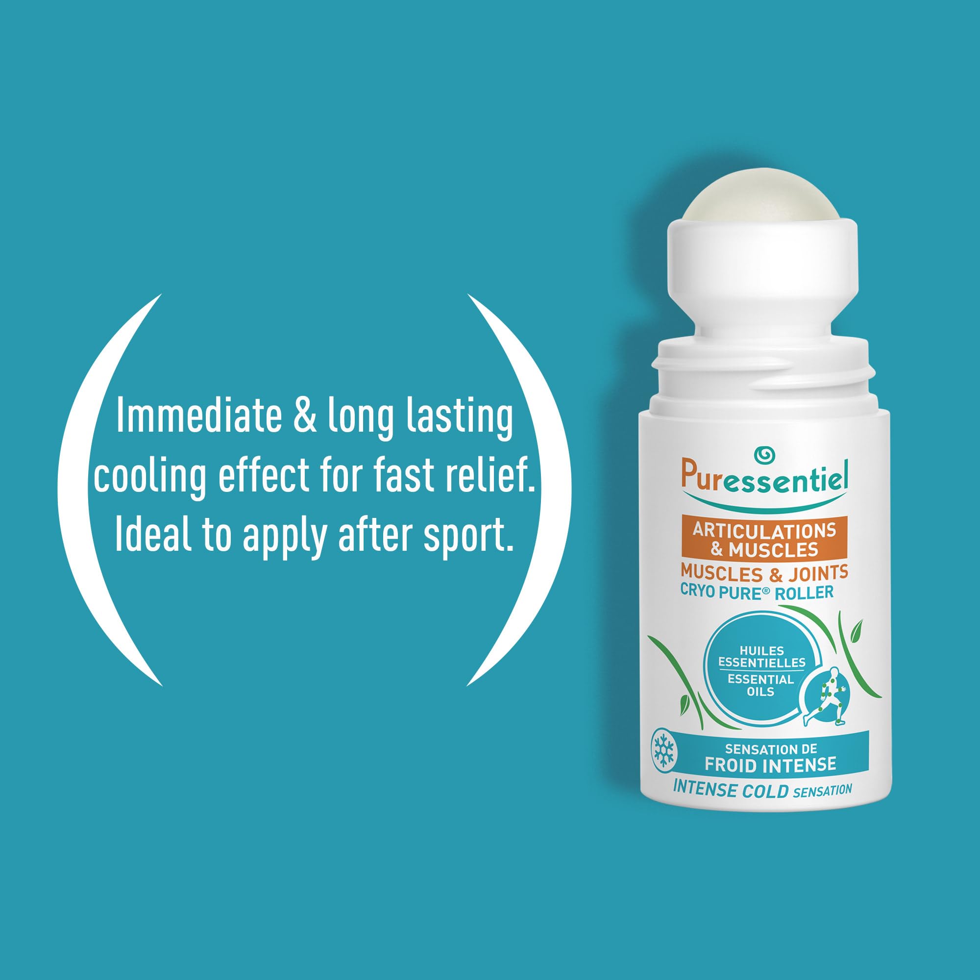 Puressentiel Muscles and Joints Cryo Pure Roller - Natural Menthol and Essential Oils Soothe Muscles - Long Lasting Cooling Sensation - 2.5 oz Puressentiel Au supplements