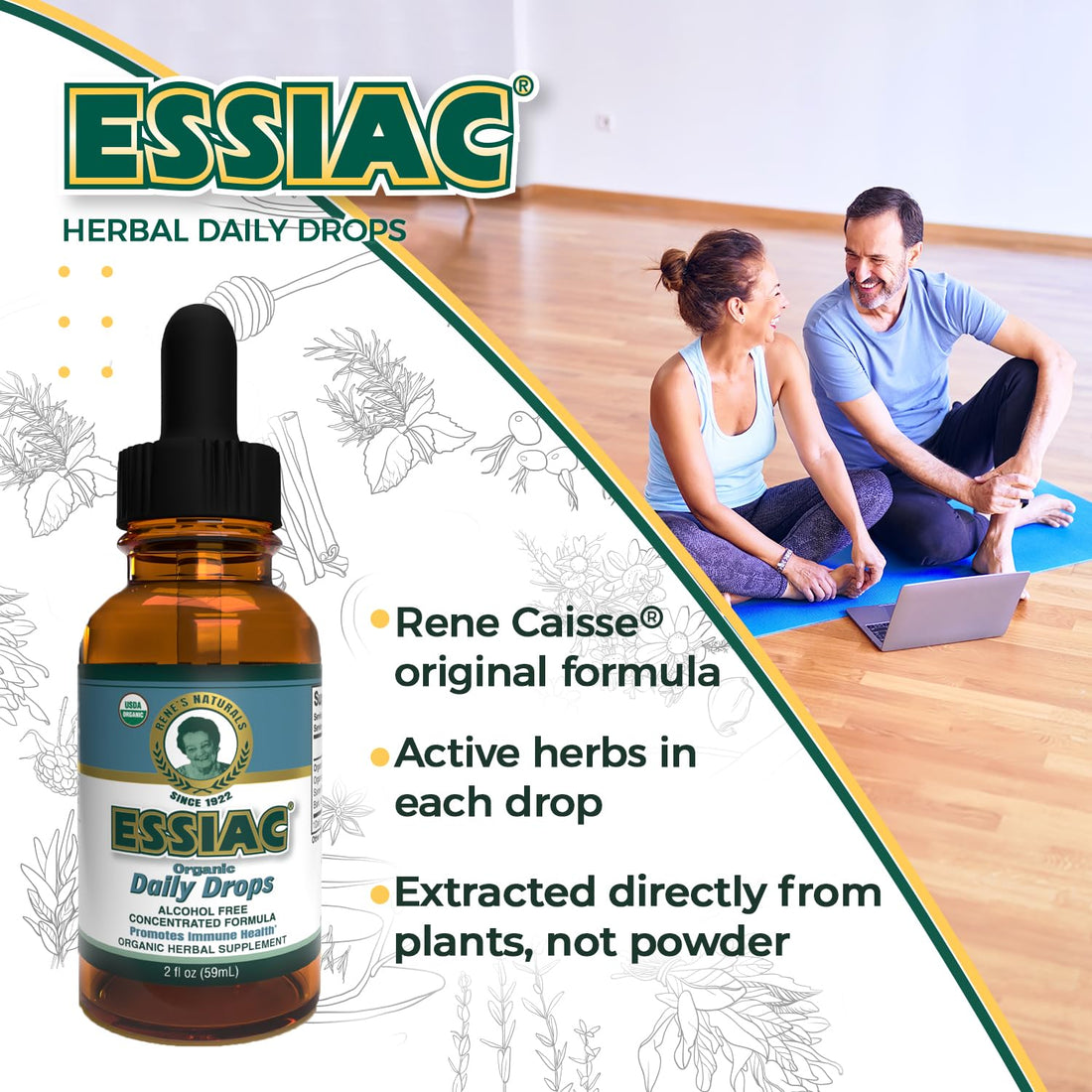 Essiac All-Natural Tea Powder & Organic Wild-Crafted Daily Drops | Detoxify Liver, Blood & Lymph Node Essiac Au supplements