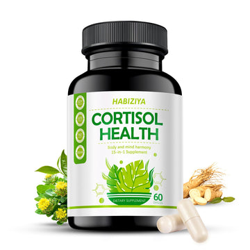 HABIZIYA Cortisol Support Supplement with Magnesium Glycinate, L-Theanine, Ashwagandha, Phosphatidylserine,Rhodiola Rosea 15-in-1 Hormone Balance for Women Men Mood, Focus, Sleep Support 60 Capsules HABIZIYA Au supplements