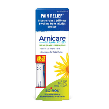 Boiron Arnicare Gel and Arnica 30c Value Pack for Pain Relief, Muscle Soreness, and Swelling from Bruising or Injury - 2.6 oz + 80 Pellet Tube Boiron Au supplements