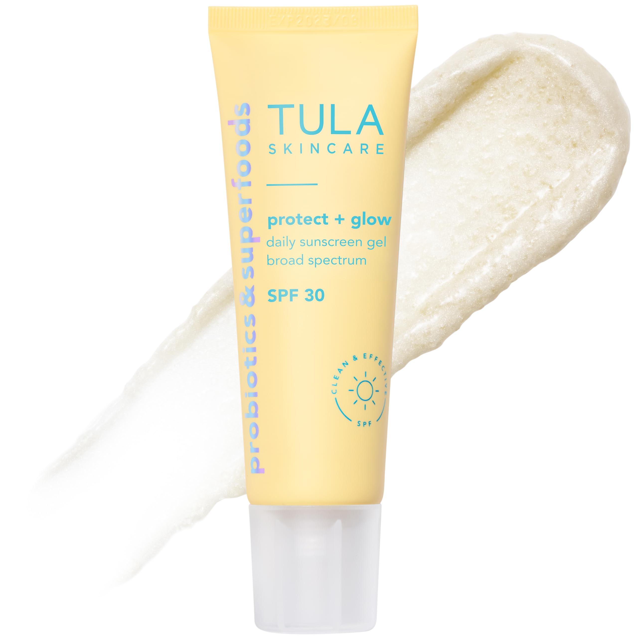 TULA Skin Care Protect + Glow Daily Sunscreen - Gel, Broad Spectrum SPF 30, Skincare-First, Non-Greasy, Non-Comedogenic and Reef-Safe with Pollution and Blue Light Protection, Regular, 1.7 fl oz. TULA Au supplements
