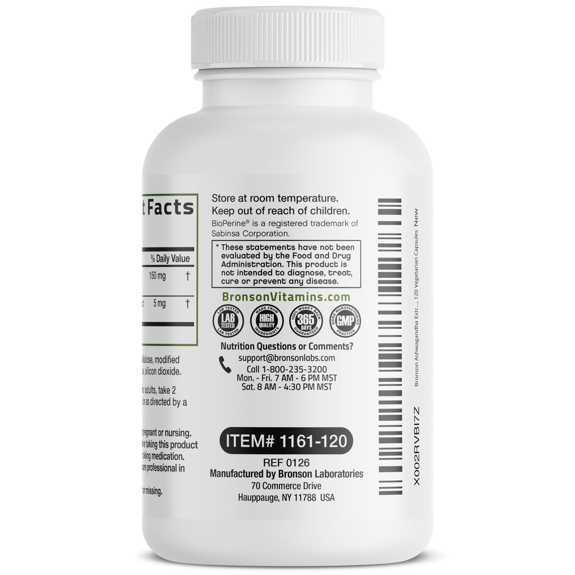 Bronson Ashwagandha Extra Strength Stress & Mood Support with BioPerine - Non GMO Formula, 120 Vegetarian Capsules Bronson Au supplements