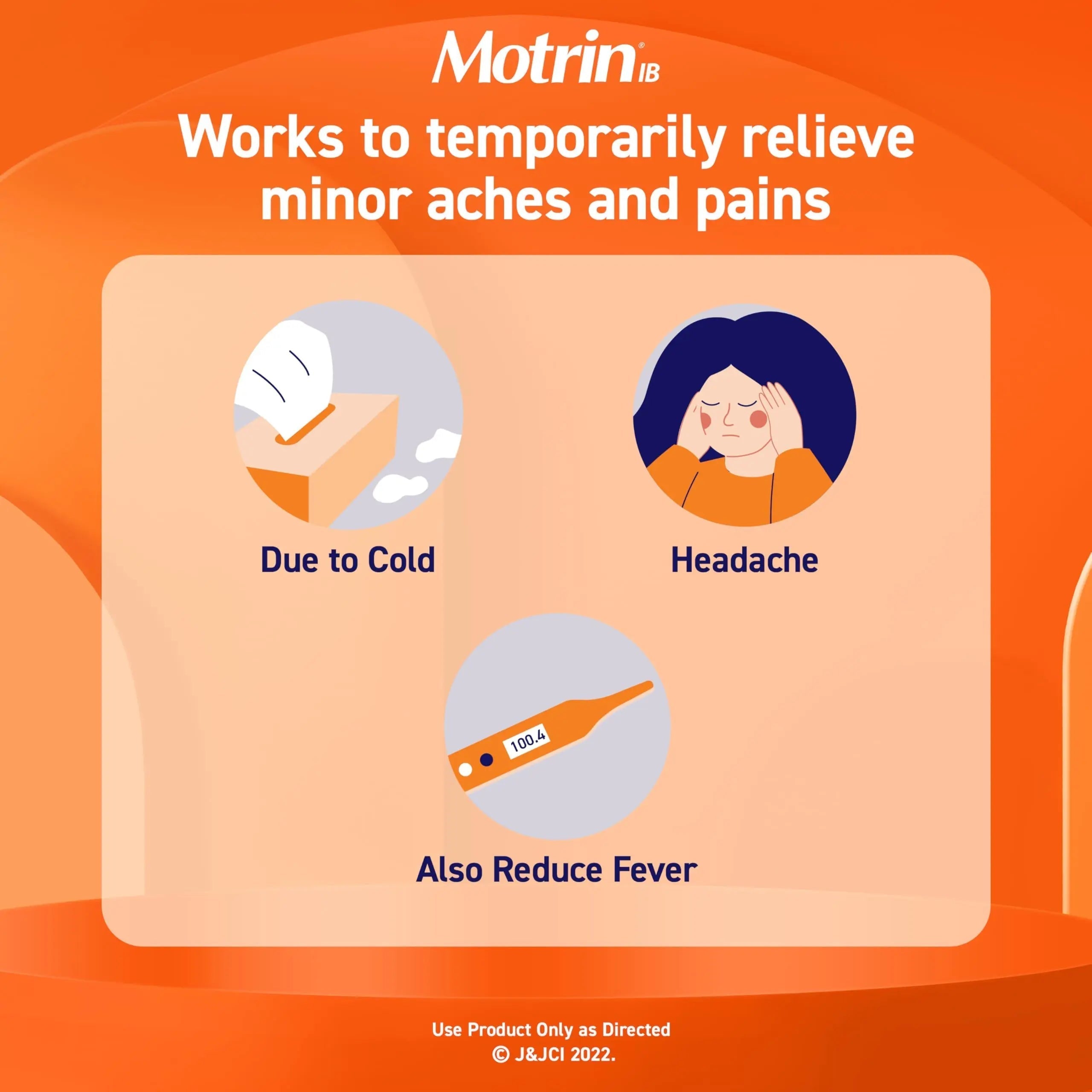 Motrin IB, Ibuprofen 200mg Tablets, Pain Reliever & Fever Reducer for Muscular Aches, Headache, Backache, Menstrual Cramps & Minor Arthritis Pain, NSAID, 100 Ct Motrin Au supplements
