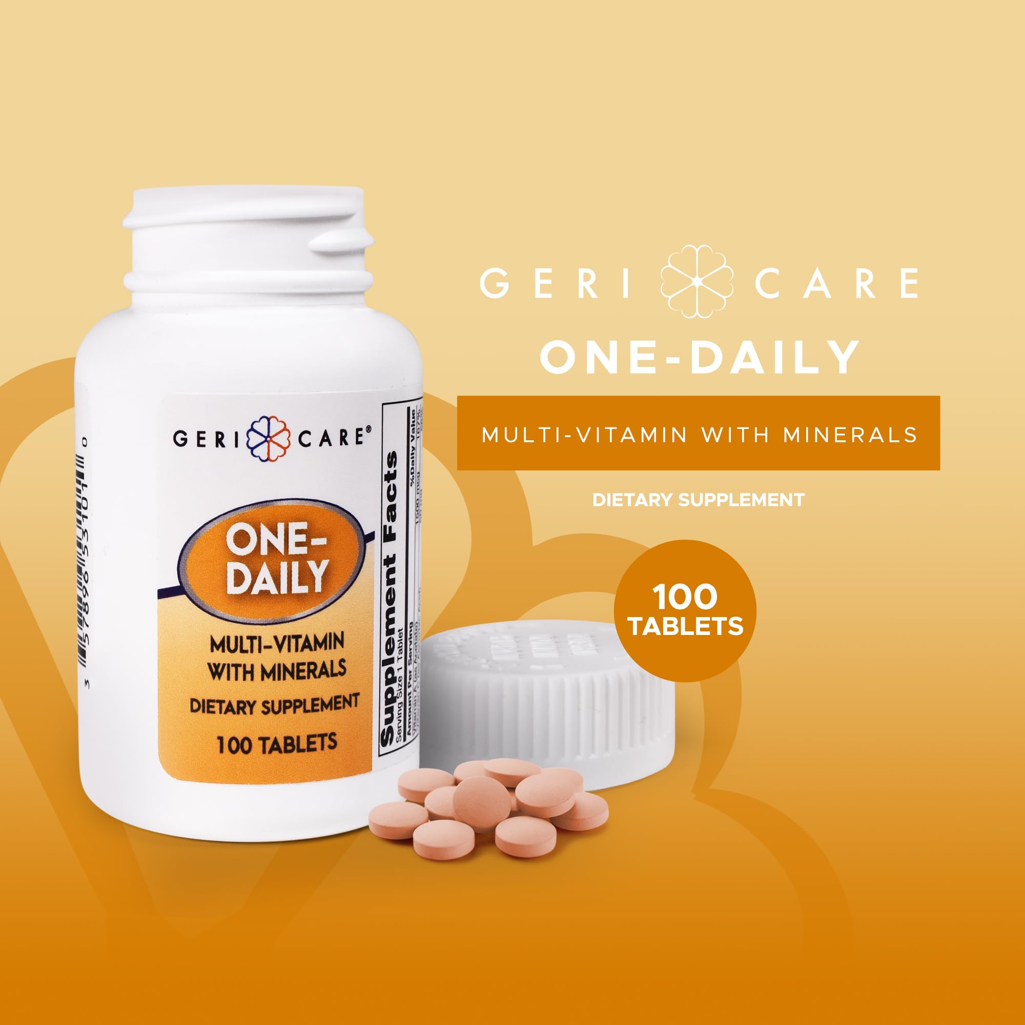 One-Daily Multivitamins with Minerals for Men & Women (100 Tablets) by GeriCare| High-Potency Multi-Vitamin & Multimineral Dietary Supplement for Immunity, Energy| Complete Daily Nutritional Support GeriCare Au supplements