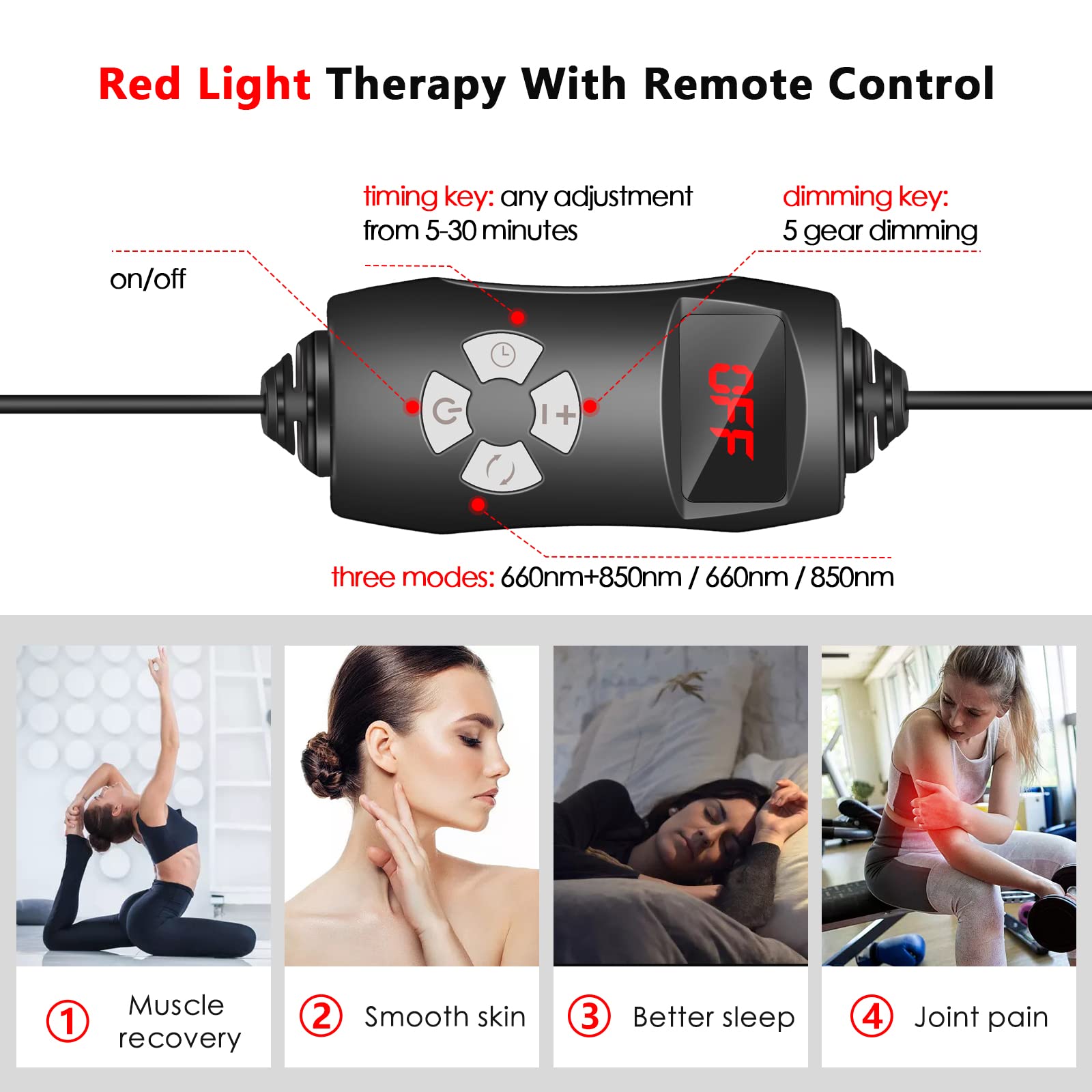 RUISQM Red Light Therapy Lamp, Infrared Light Therapy with Stand - 660nm Redlight & 850nm RUISQM Au supplements