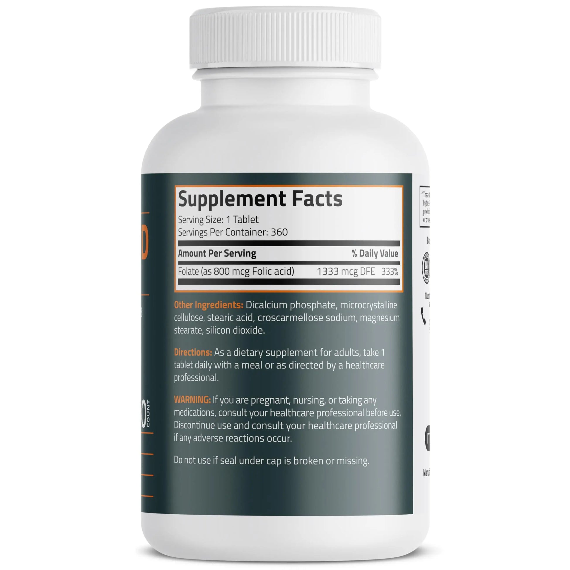 Bronson Folic Acid 800 MCG Supports Prenatal Development, 1 Year Supply, Non-GMO Bronson Au supplements