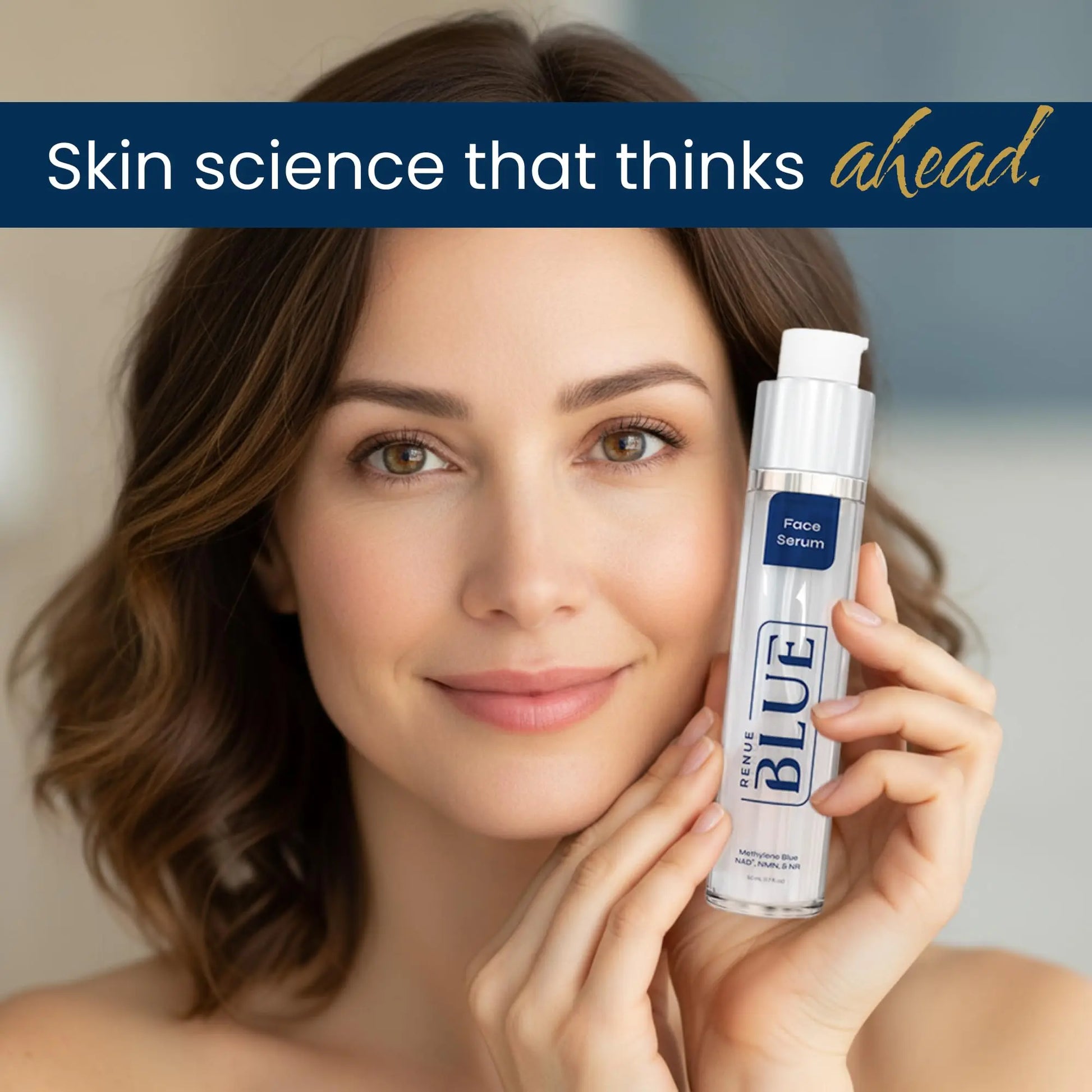 Renue Blue Methylene Blue Face Serum - Liposomal NAD+ Complex and Nutrients for Skin Rejuvenation, Deep Hydration, and Anti-Aging Support Renue By Science Au supplements