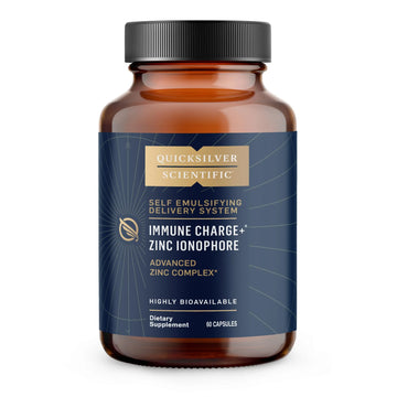 Quicksilver Scientific Immune Charge+ Zinc Ionophore - Zinc Supplement Complexed with Quercetin, Luteolin, Hesperetin Immune + GI Support (60 Capsules) Quicksilver Scientific Au supplements