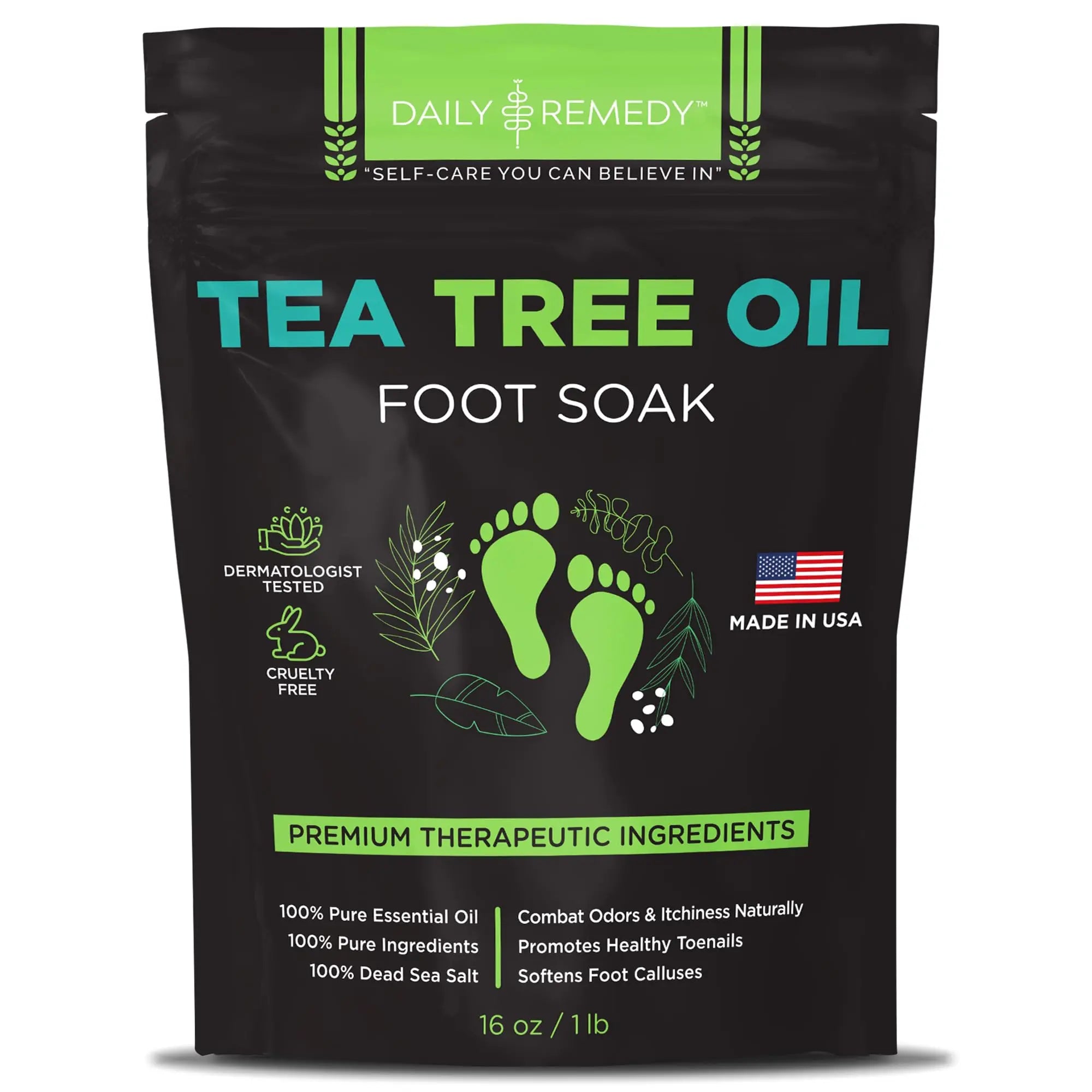 Tea Tree Oil Foot Soak with Epsom Salt - Made in USA - for Toenail Athletes Foot DAILY REMEDY Au supplements