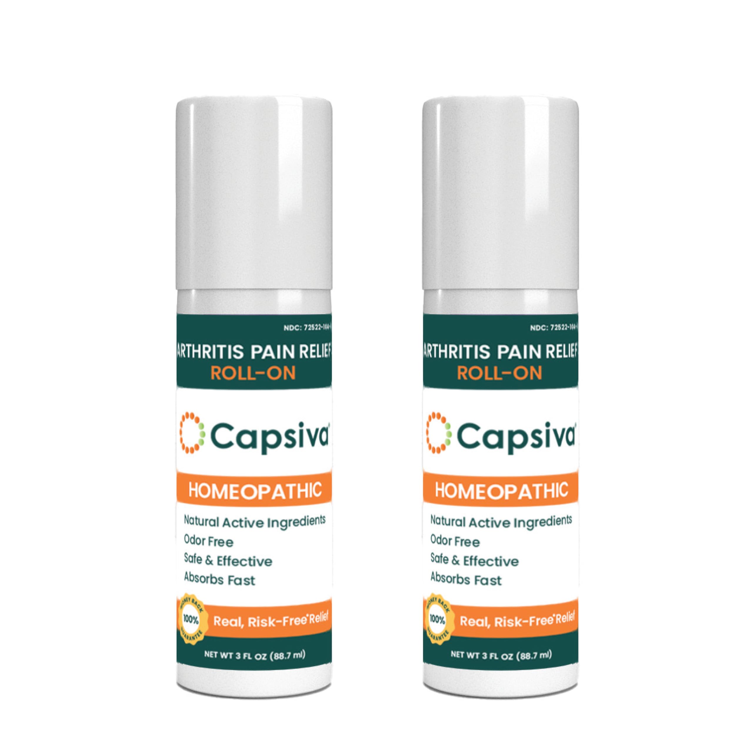 Capsiva Pain Relieving Gel, Absorbs Fast, Odor-Free, Safe for Prescription, No Known Side Effects (Gel Roll-On, 2 Pack, 3 Oz Each) Capsiva Au supplements