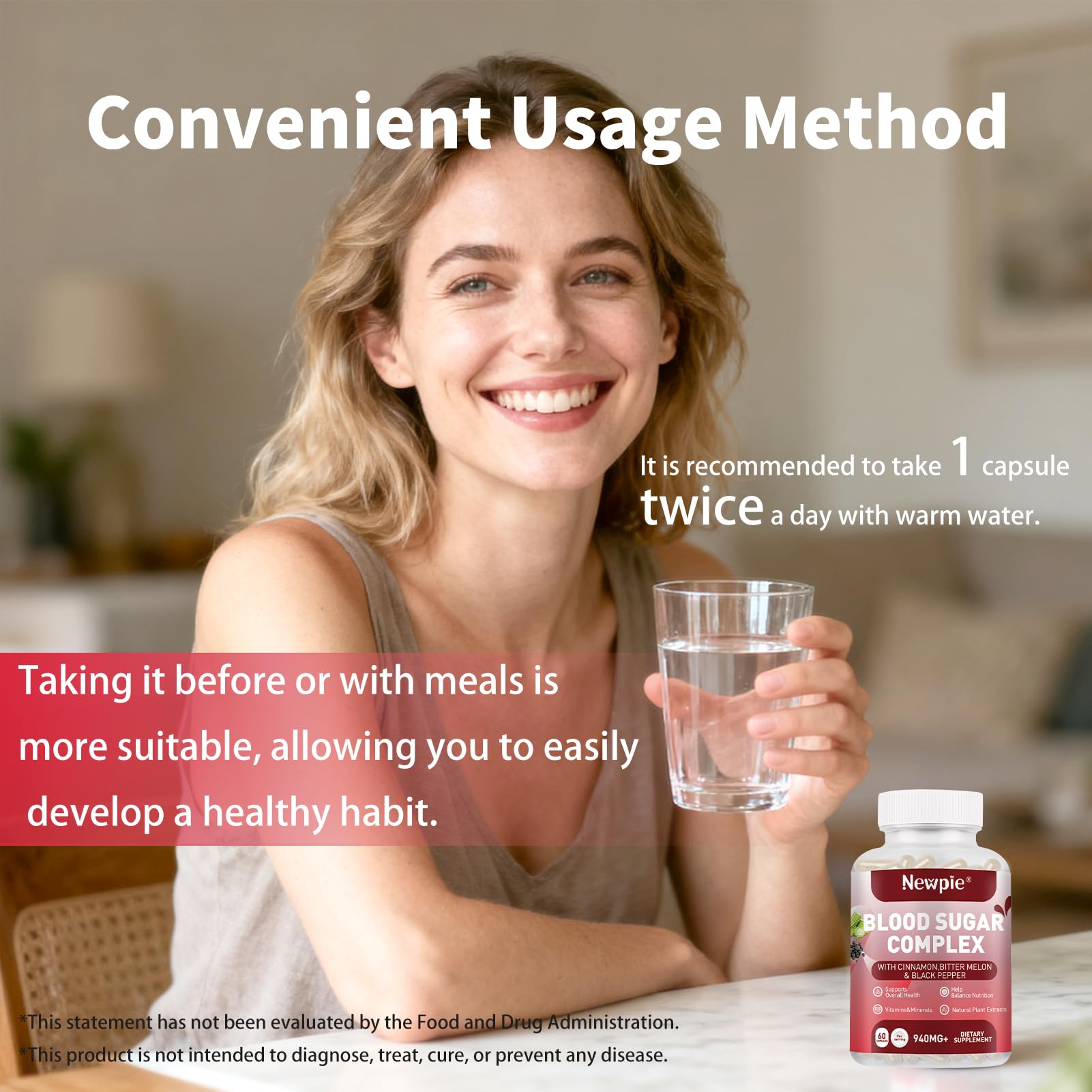 Blood Sugar Complex Supplement – Natural with 20 Active Herbs and Vitamins, Including Cinnamon, Bitter Melon, Black Pepper, Licorice, Vegan, Non-GMO, Gluten-Free, 60 Capsules HOWEEJET Au supplements