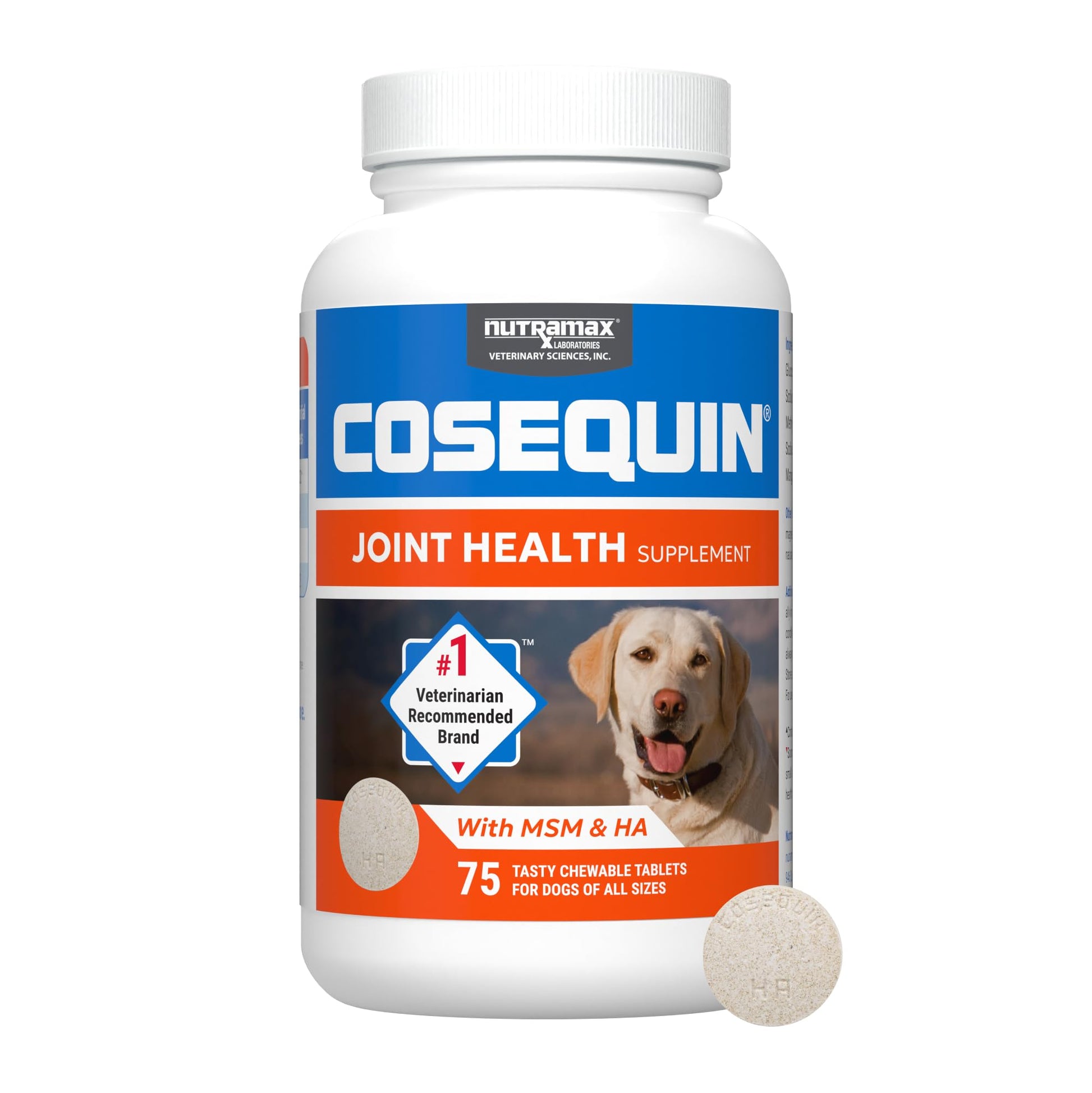 Nutramax Cosequin for Dogs Joint Health Supplement, Contains Glucosamine for Dogs, Plus Chondroitin, MSM and HA, Supports Healthy Joints, Chewable Tablets, 75 Count Nutramax Laboratories Au supplements