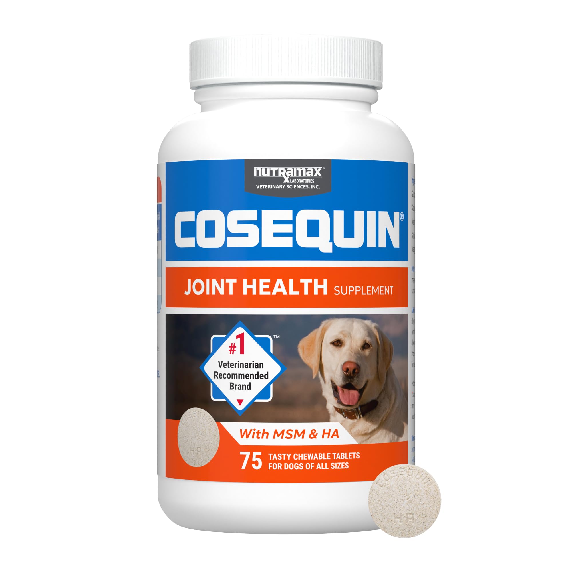 Nutramax Cosequin for Dogs Joint Health Supplement, Contains Glucosamine for Dogs, Plus Chondroitin, MSM and HA, Supports Healthy Joints, Chewable Tablets, 75 Count Nutramax Laboratories Au supplements
